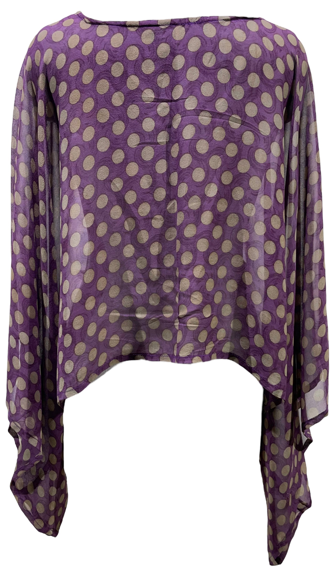 PRG4939  Sheer Avatar Pure Silk Kimono-Sleeved Top