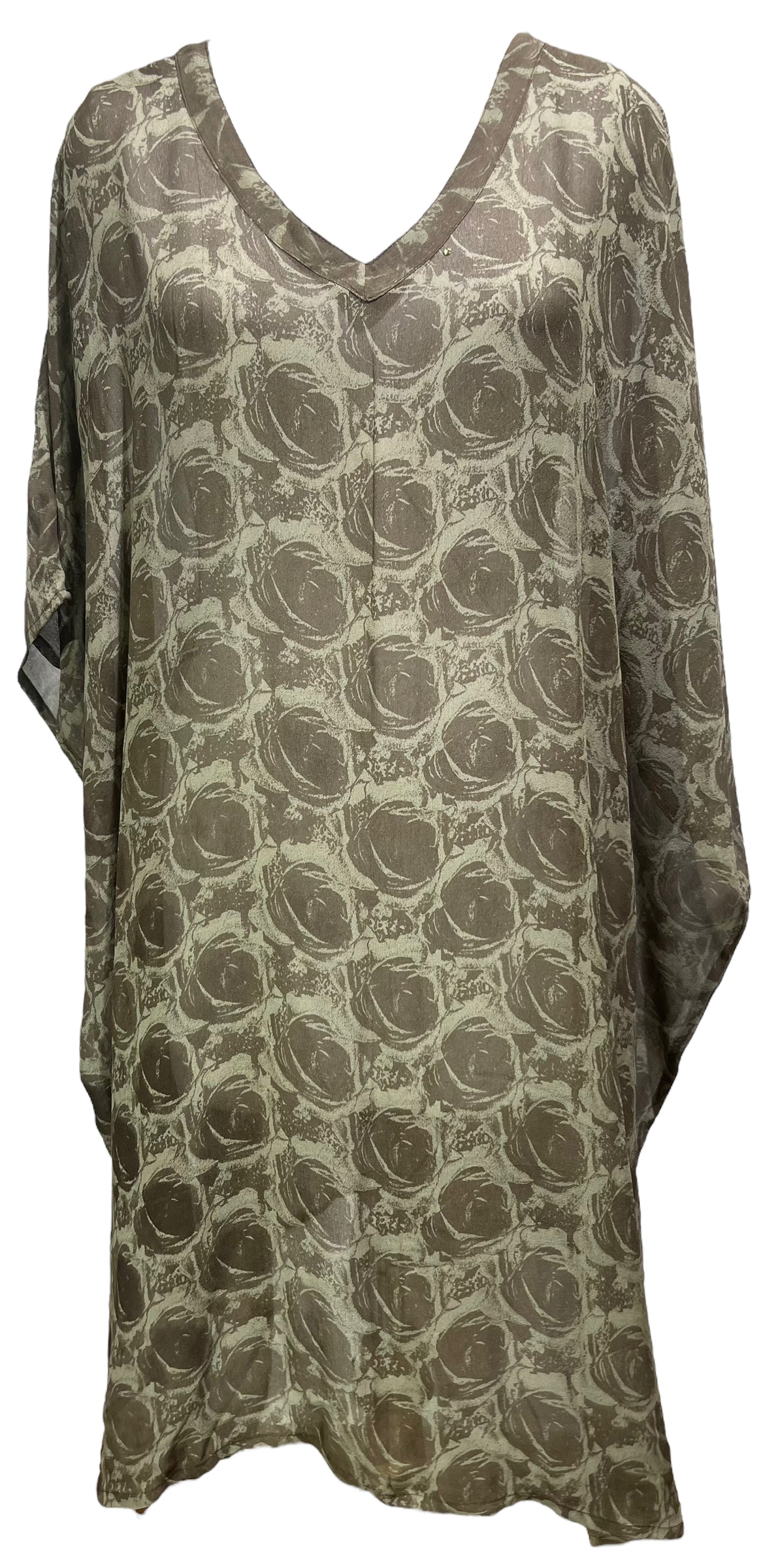 PRG5083 Sheer Wabi Sabi Pure Silk Midi Length Kaftan