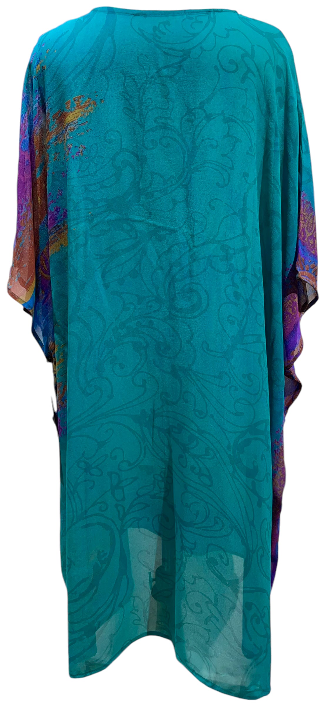 PRG5750 Sheer Wabi Sabi Pure Silk Midi Length Kaftan