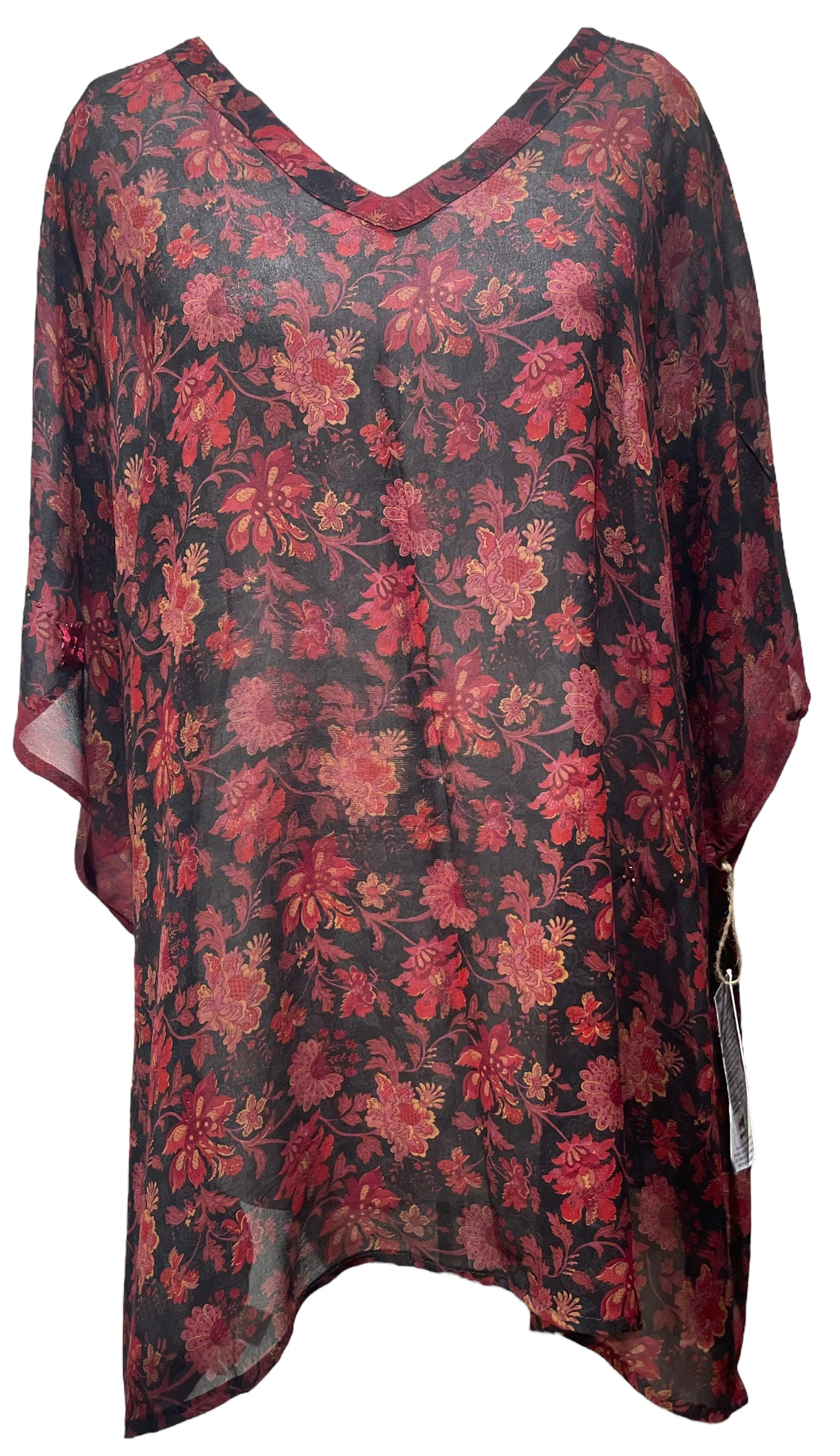 PRG4704 Sheer Avatar Pure Silk Short Kaftan Tunic