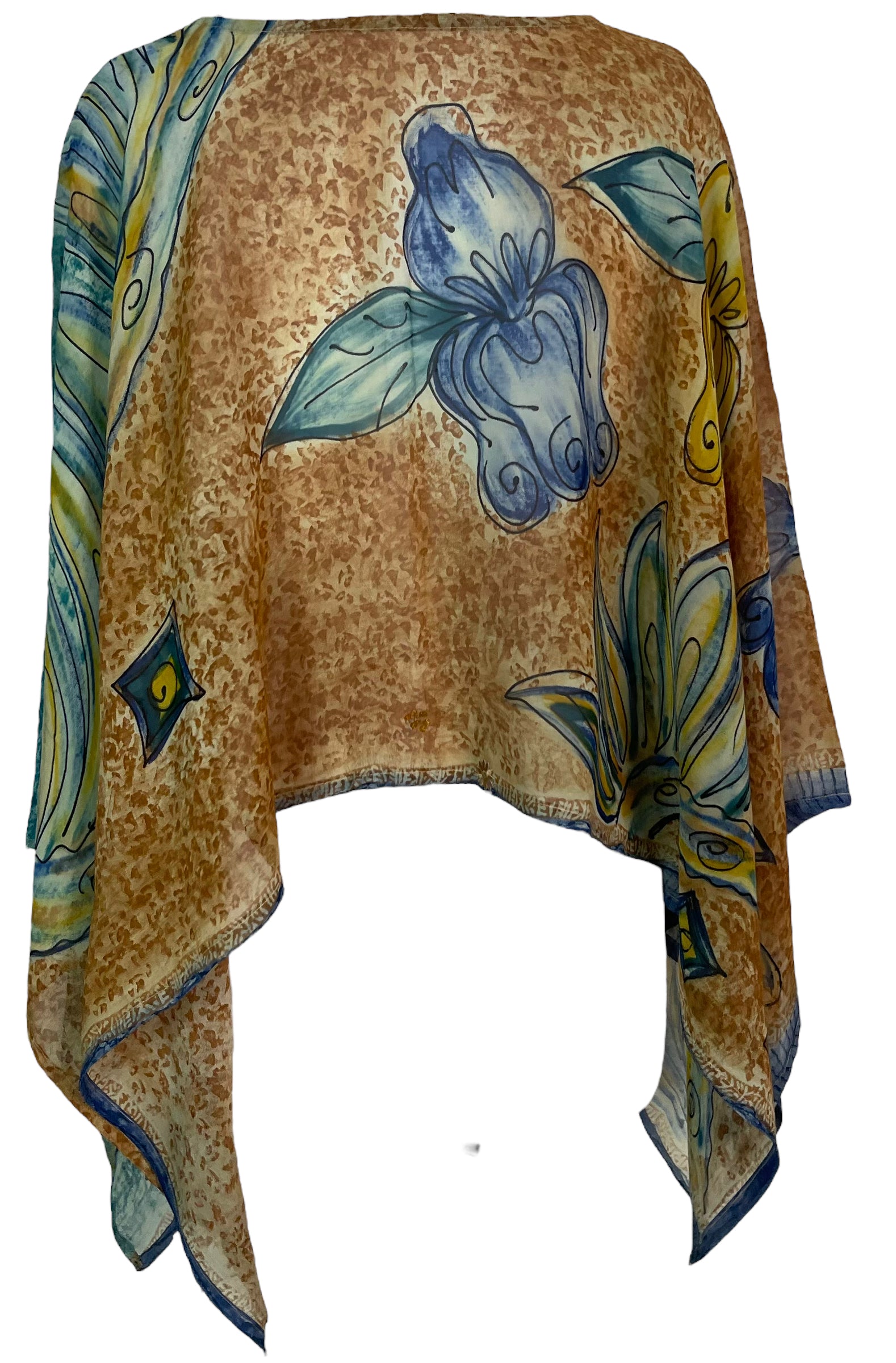 PRG5781 Sheer Avatar Pure Silk Capelet Poncho