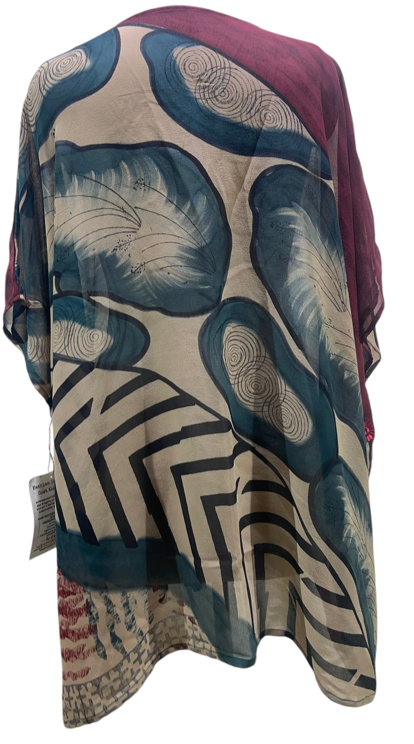 PRG5430 Sheer Avatar Pure Silk Short Kaftan Tunic