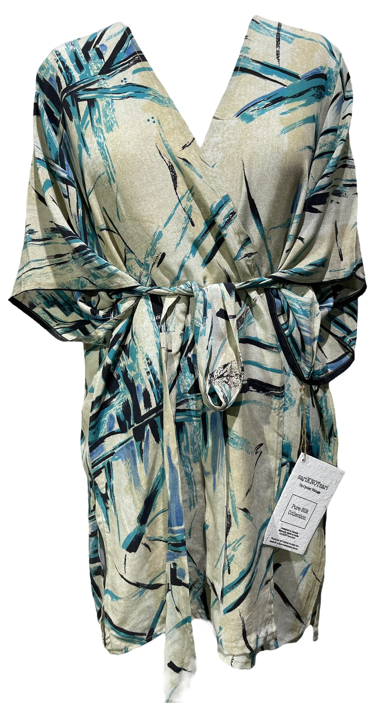 PRC3695 Avatar Pure Silk Kimono-Sleeved Jacket with Belt