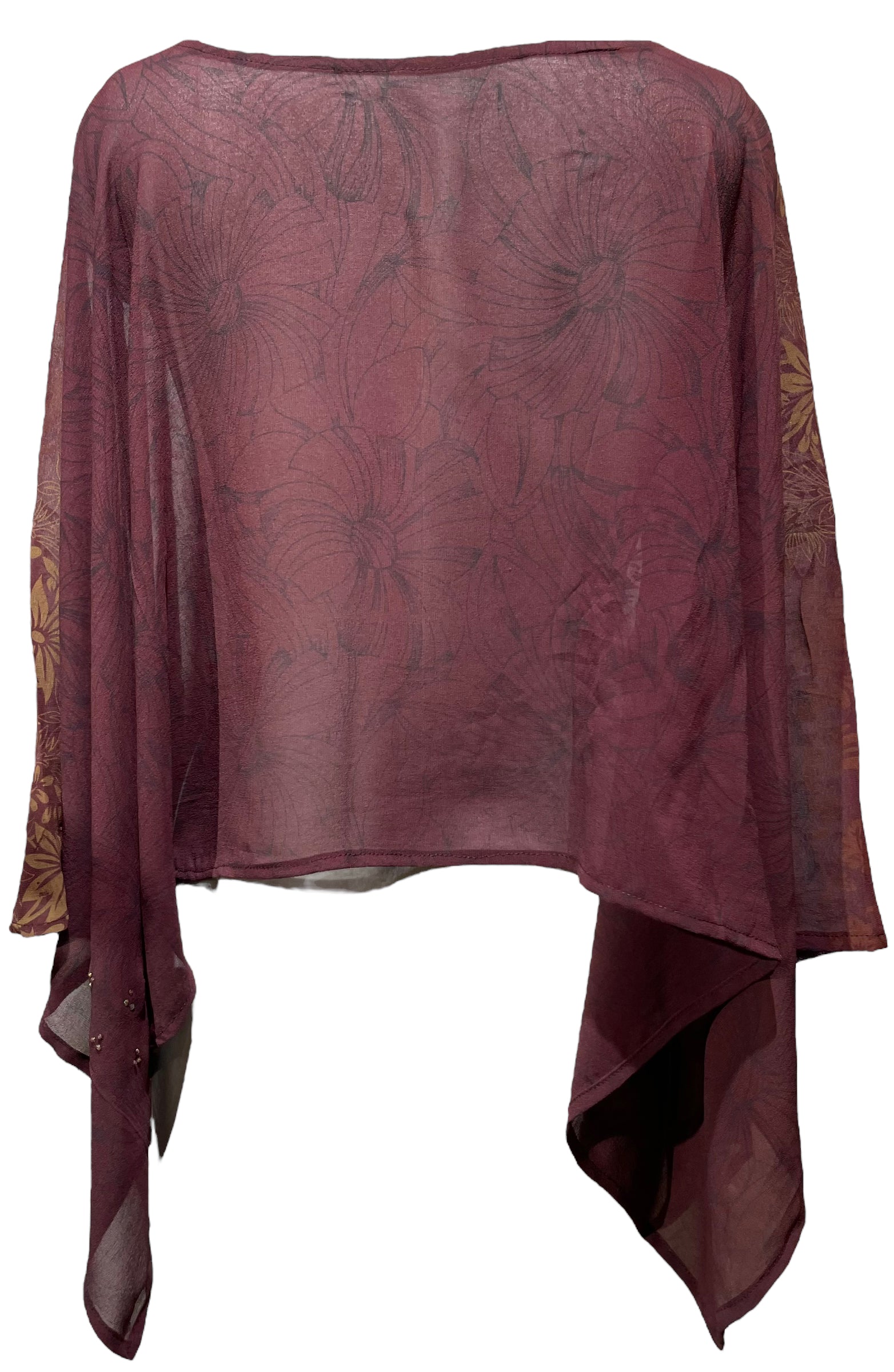 PRG4701 Sheer Avatar Pure Silk Capelet Poncho