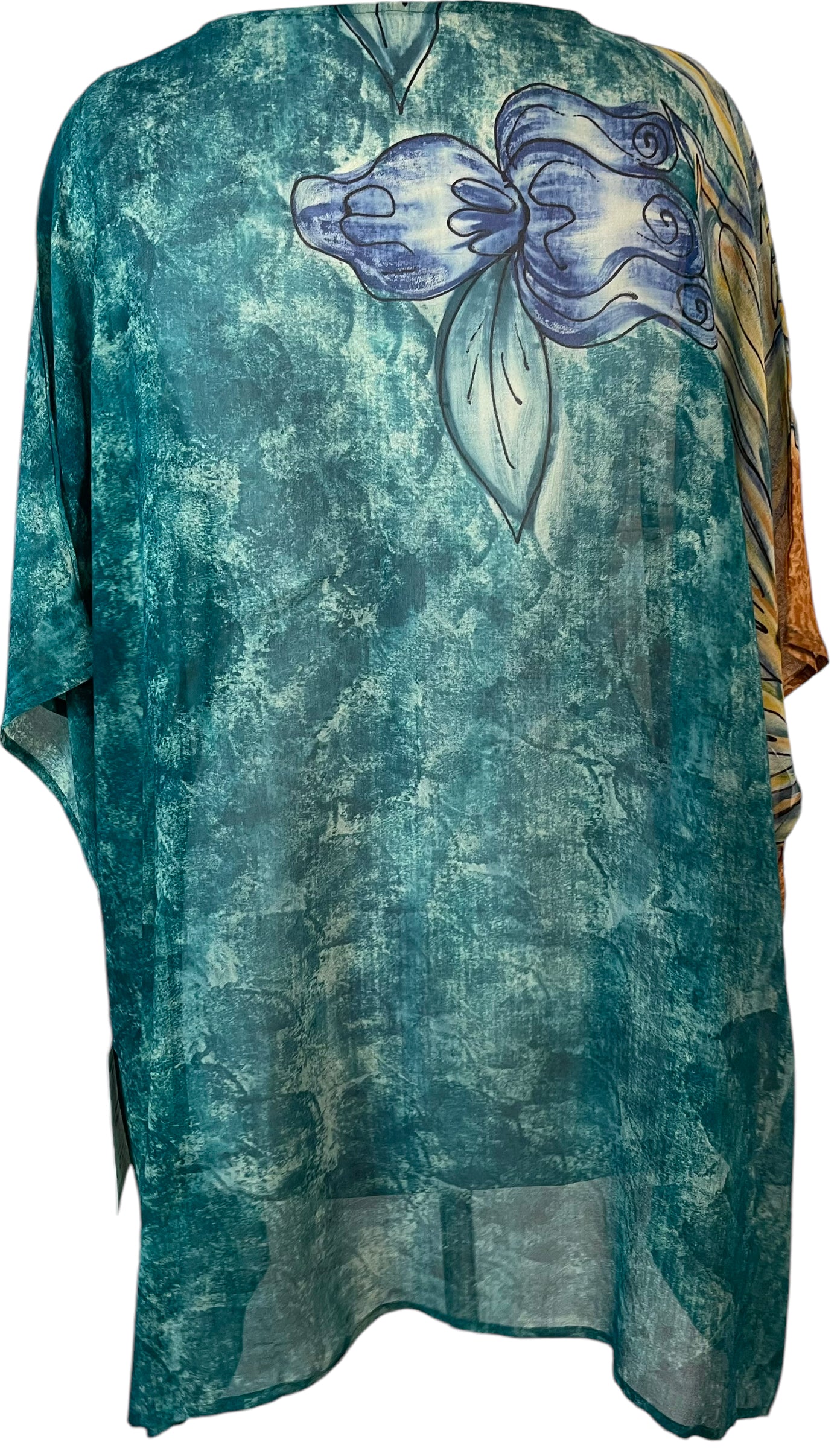 PRG5789 Sheer Avatar Pure Silk Short Kaftan Tunic