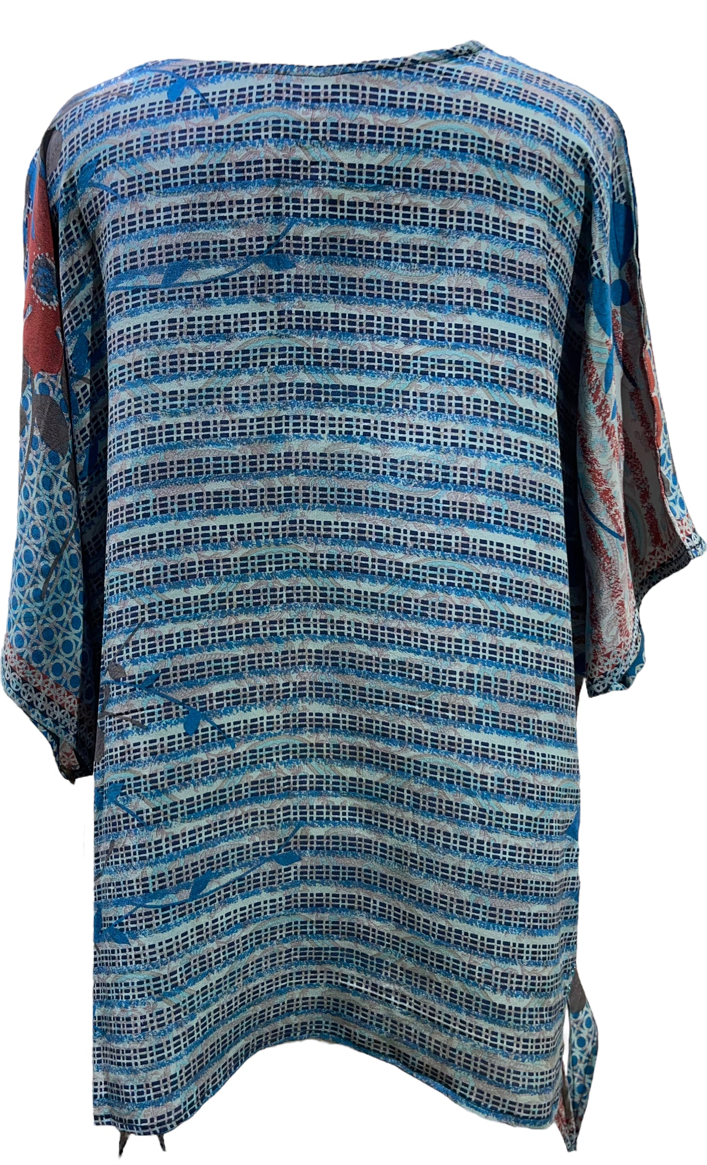 PRC5640 Avatar Pure Silk Long Tunic with Side Ties