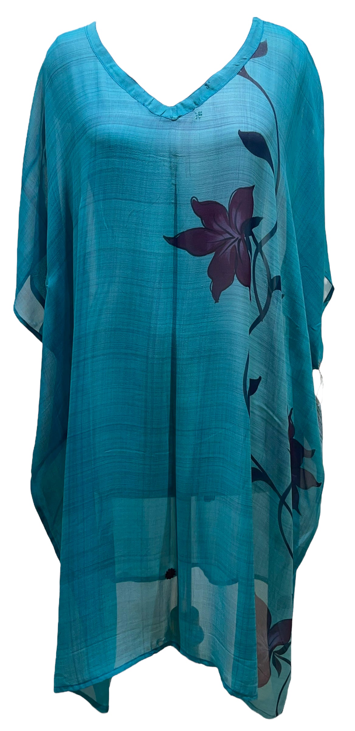 PRG5401 Sheer Avatar Pure Silk Midi Length Kaftan