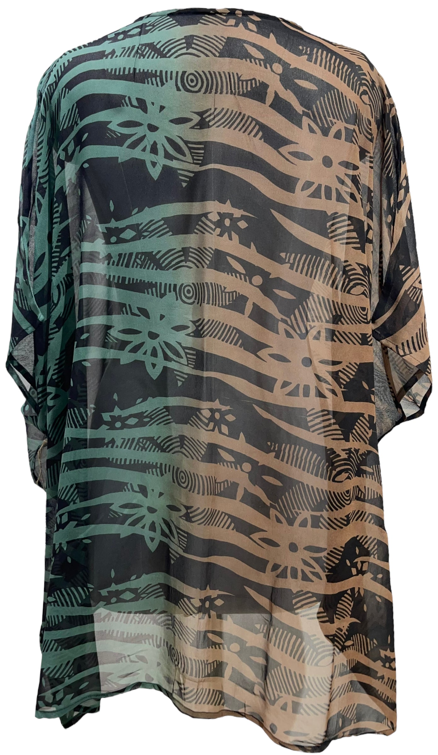 PRG5684 Sheer Avatar Pure Silk Short Kaftan Tunic