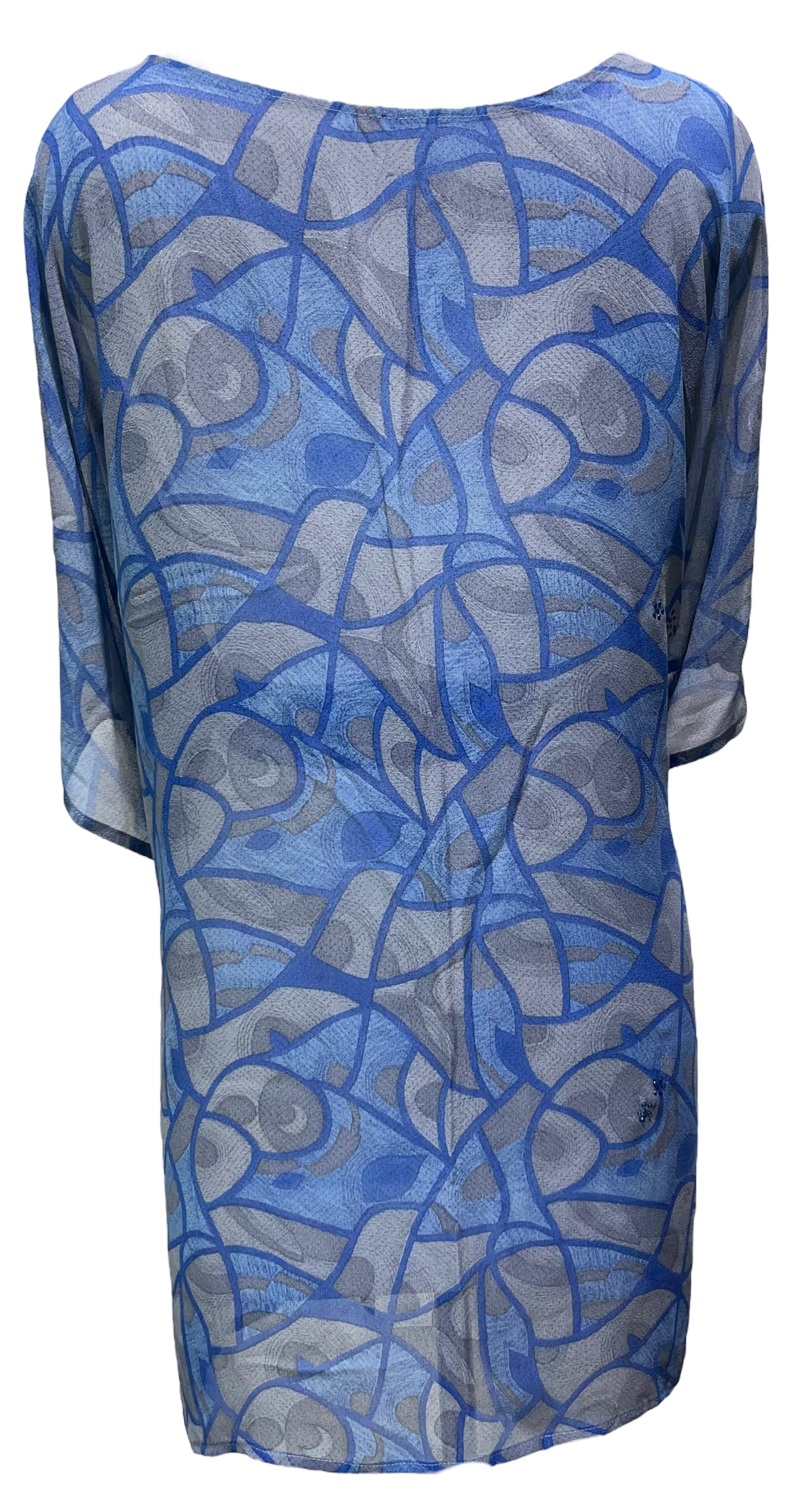 PRG3892 Sheer Avatar Pure Silk Kimono-Sleeved Jacket with Belt