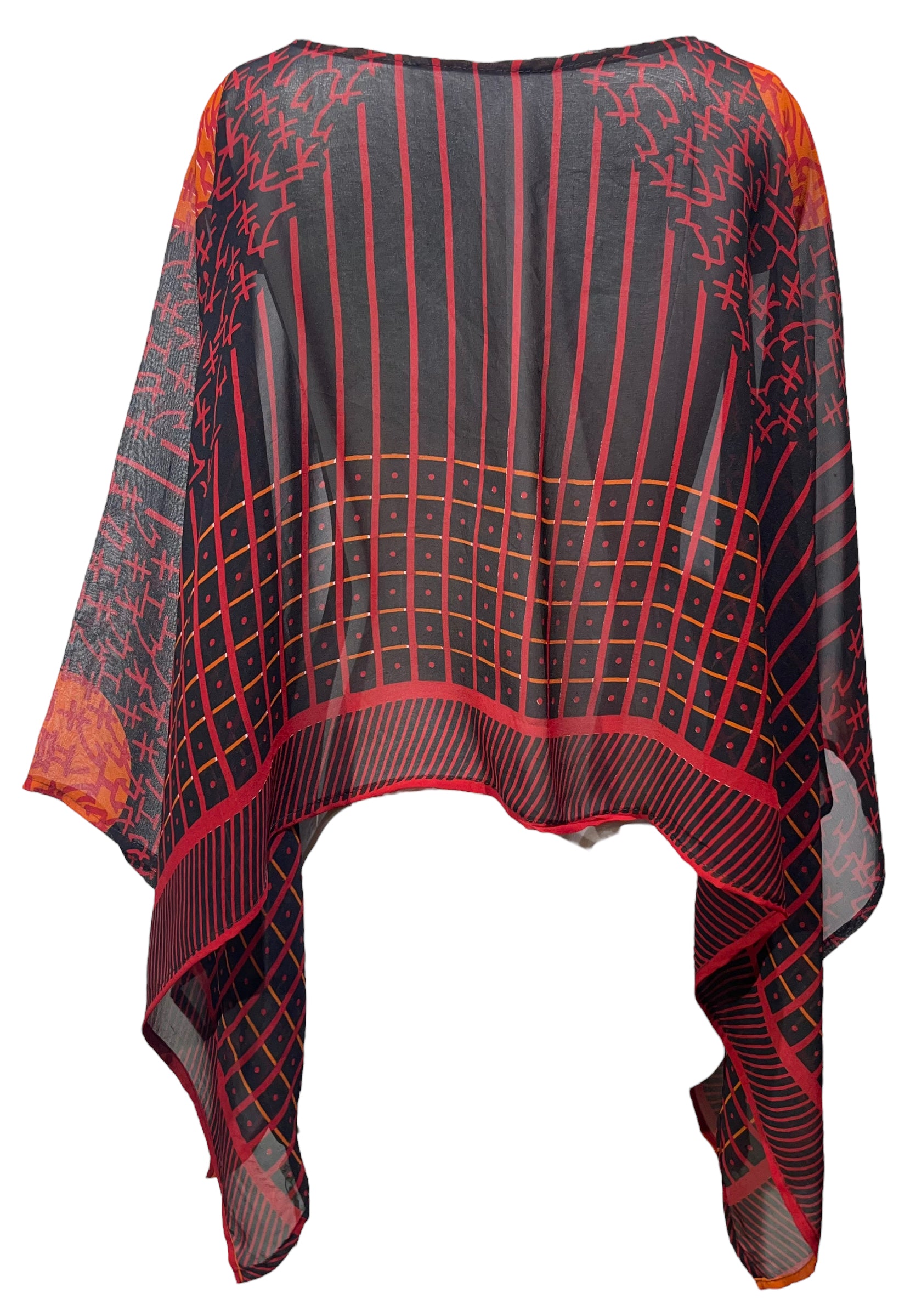 PRG4717 Sheer Avatar Pure Silk Capelet Poncho