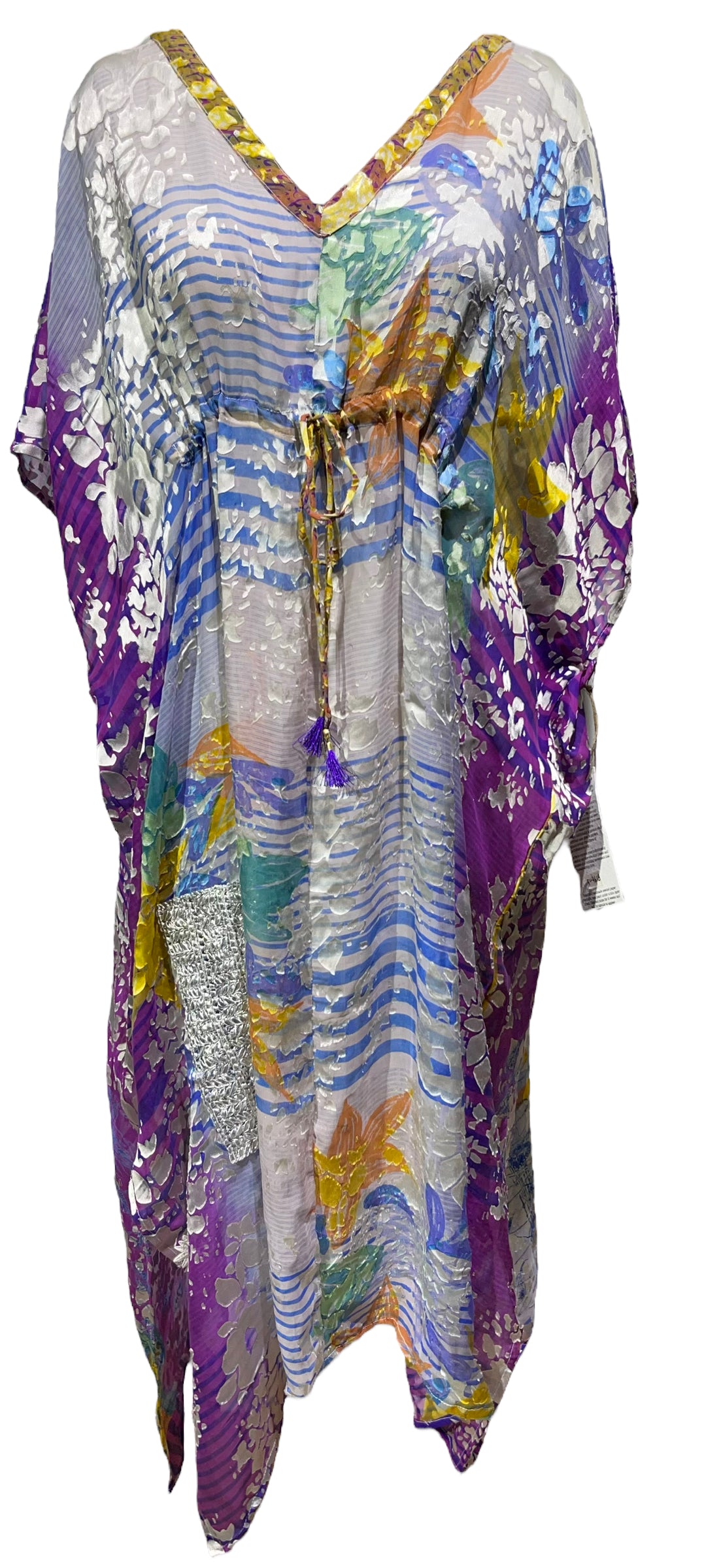 PRG4618 Sheer Wabi Sabi  Pure Silk Maxi Kaftan