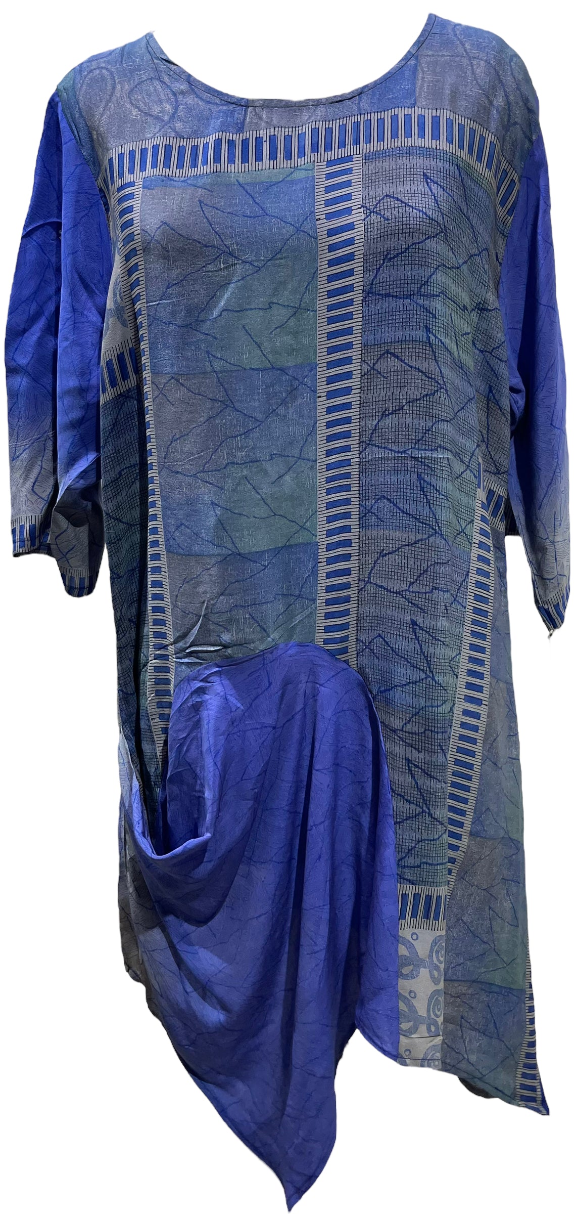 PRC5496 Avatar Pure Silk Self Pocket Tunic Dress