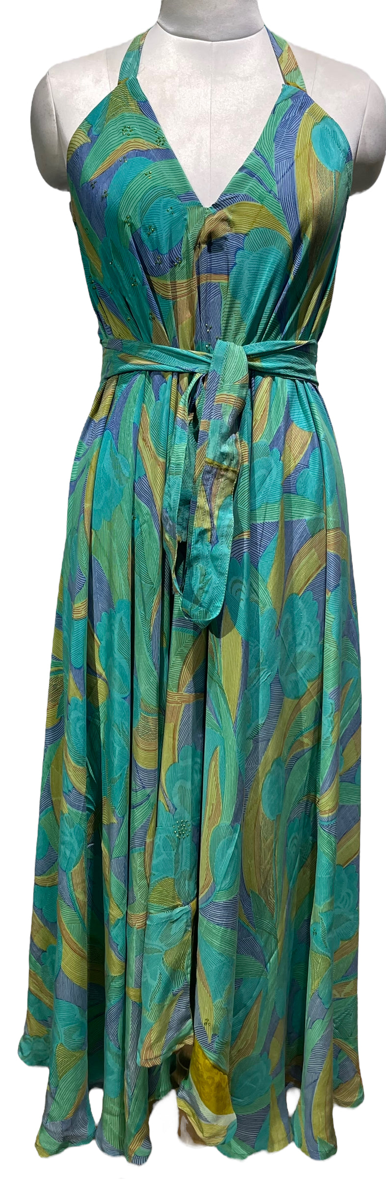 PRC4381 Avatar Pure Silk Maxi Dress with Belt