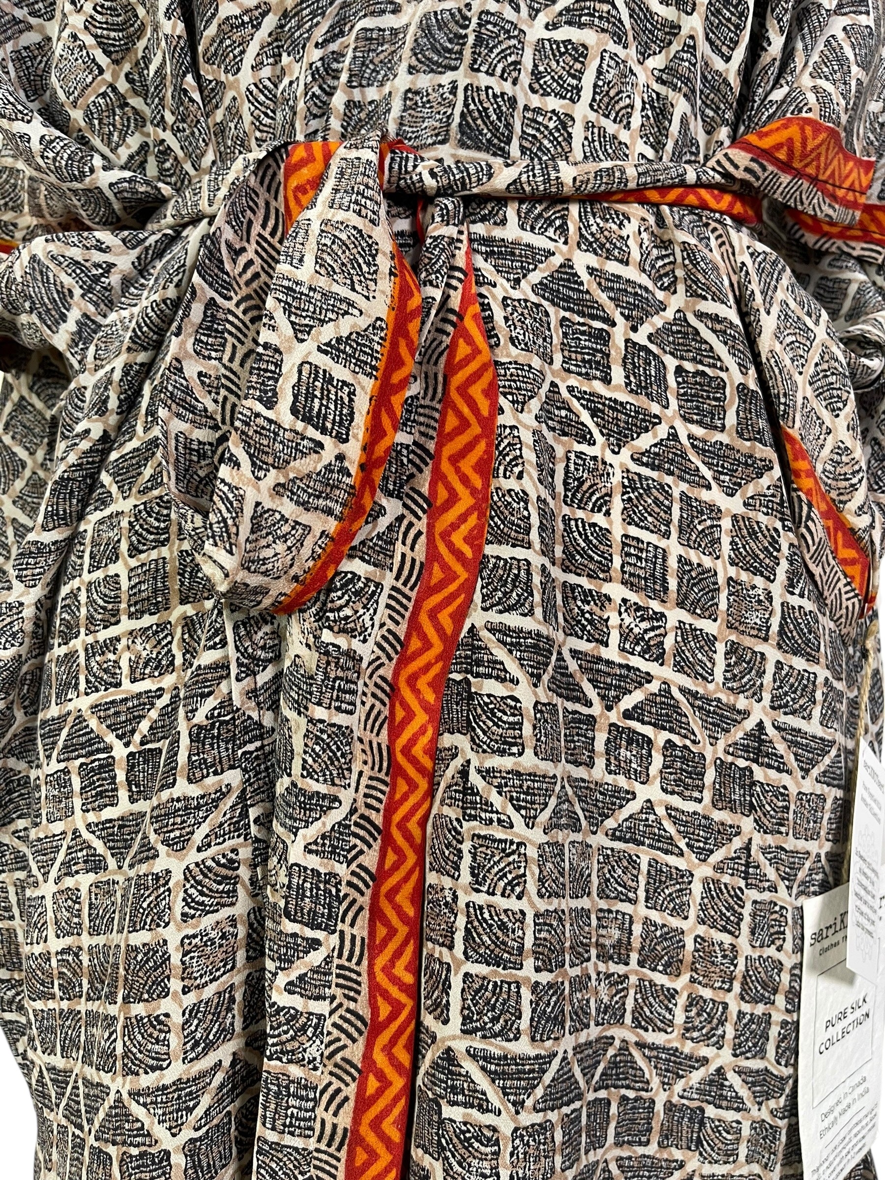 PRC6915 Avatar Pure Silk Kimono-Sleeved Jacket with Belt