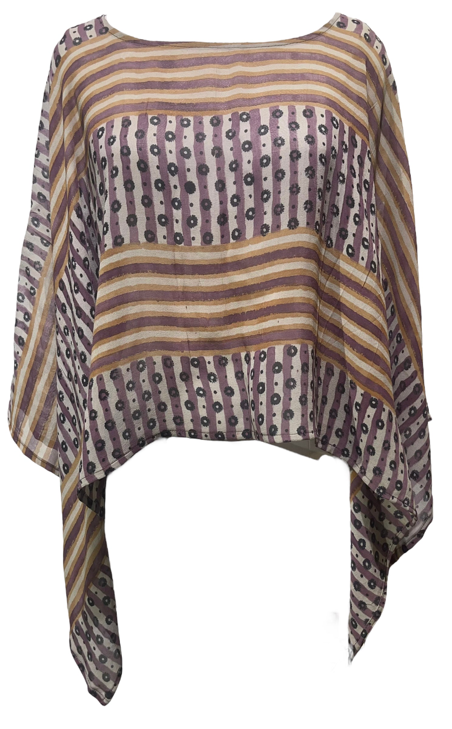 PRG4740 Sheer Wabi Sabi Pure Silk Capelet Poncho