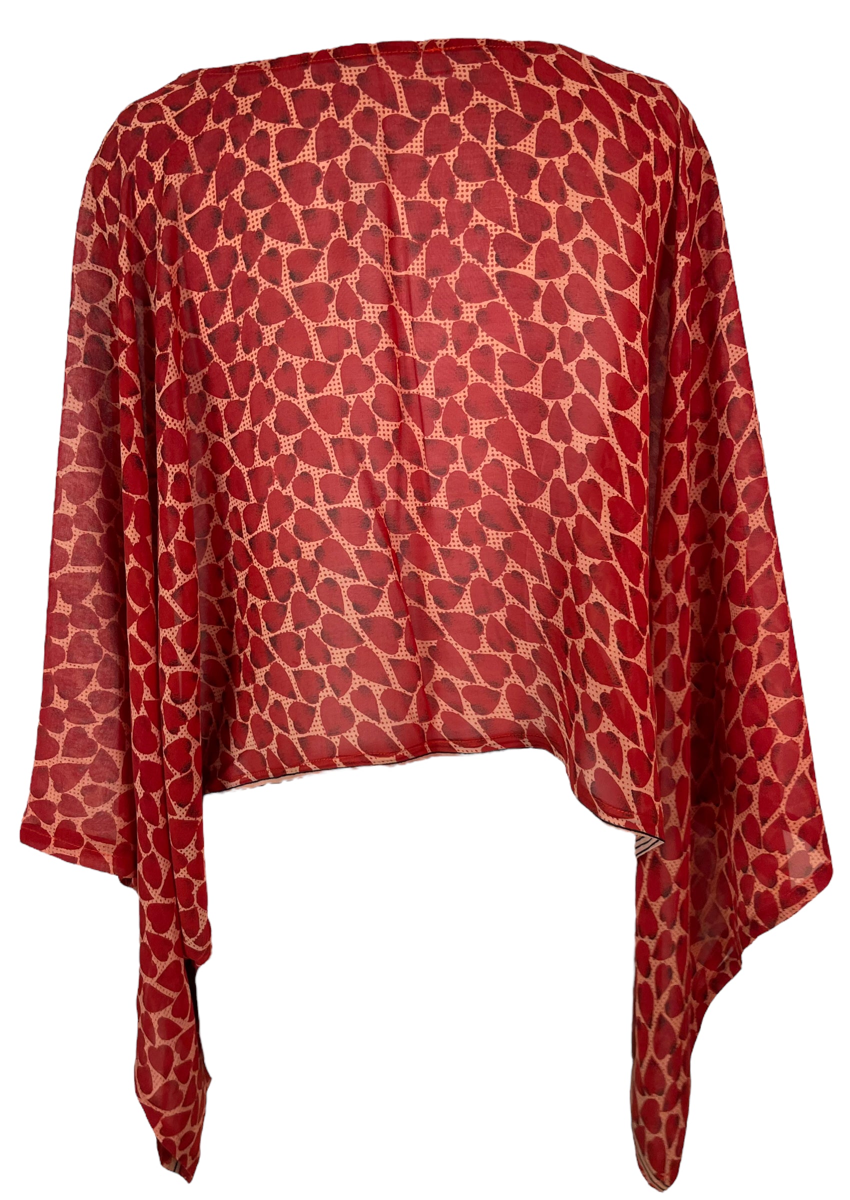 PRG5791 Sheer Avatar Pure Silk Kimono-Sleeved Top