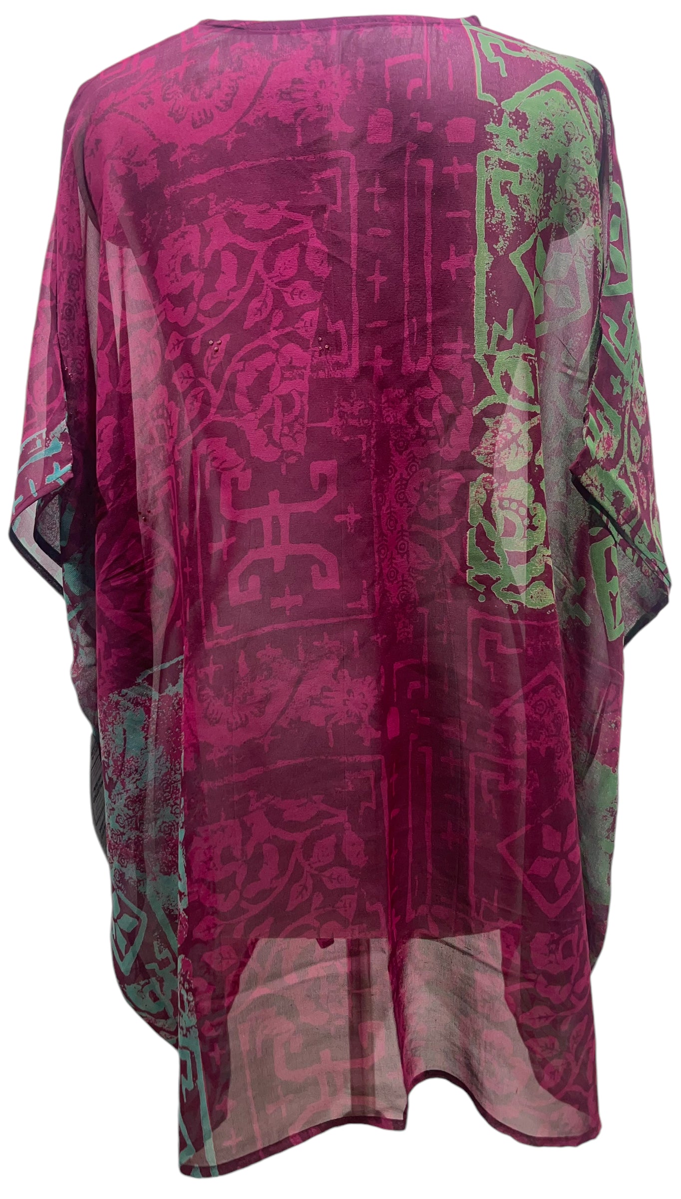 PRG5436 Sheer Avatar Pure Silk Short Kaftan Tunic