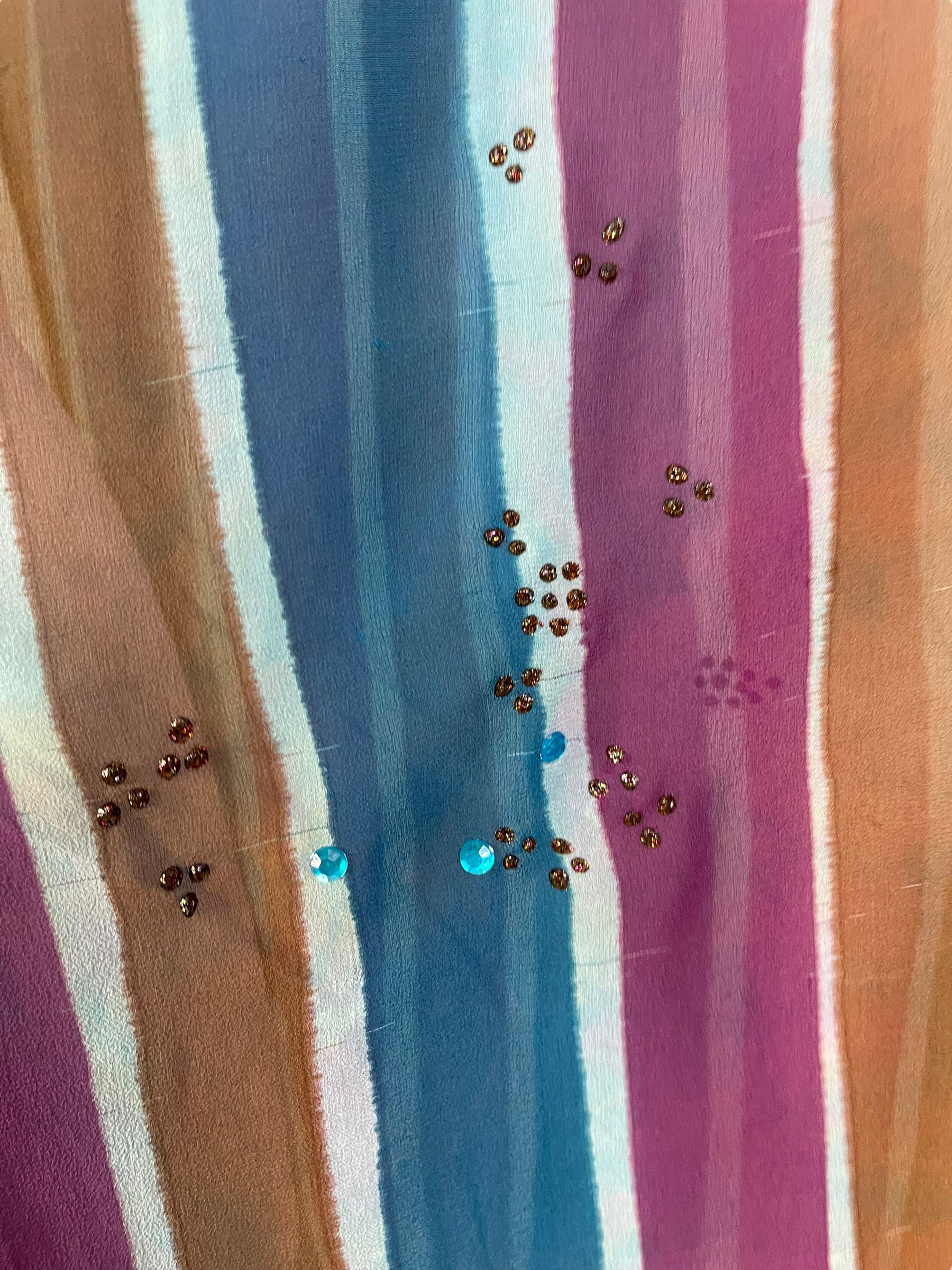 PRG6142 Sheer Wabi Sabi Pure Silk Short Kaftan Tunic without Slits