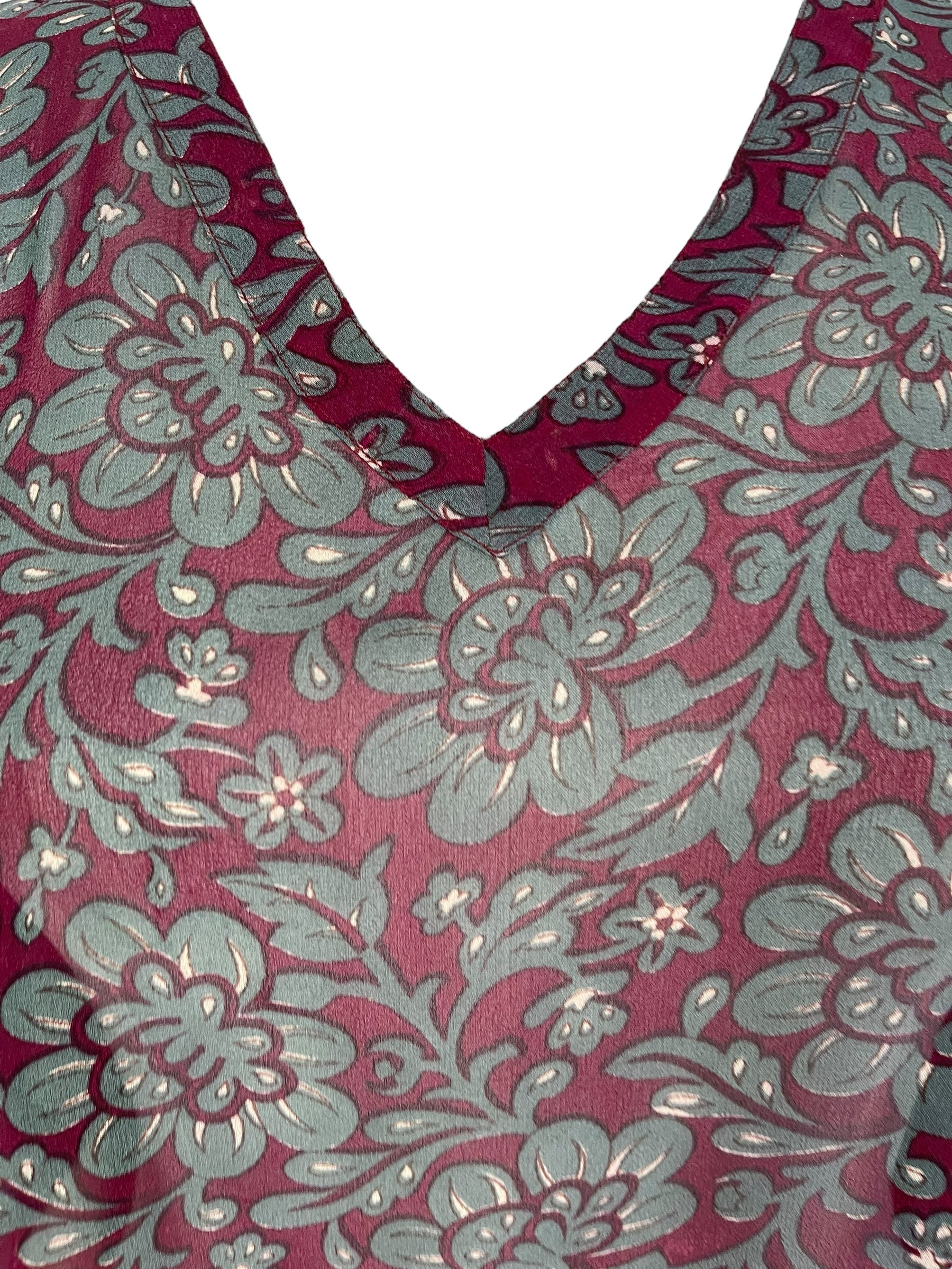 PRG7183 Sheer Avatar Pure Silk Long Tunic with Side Ties