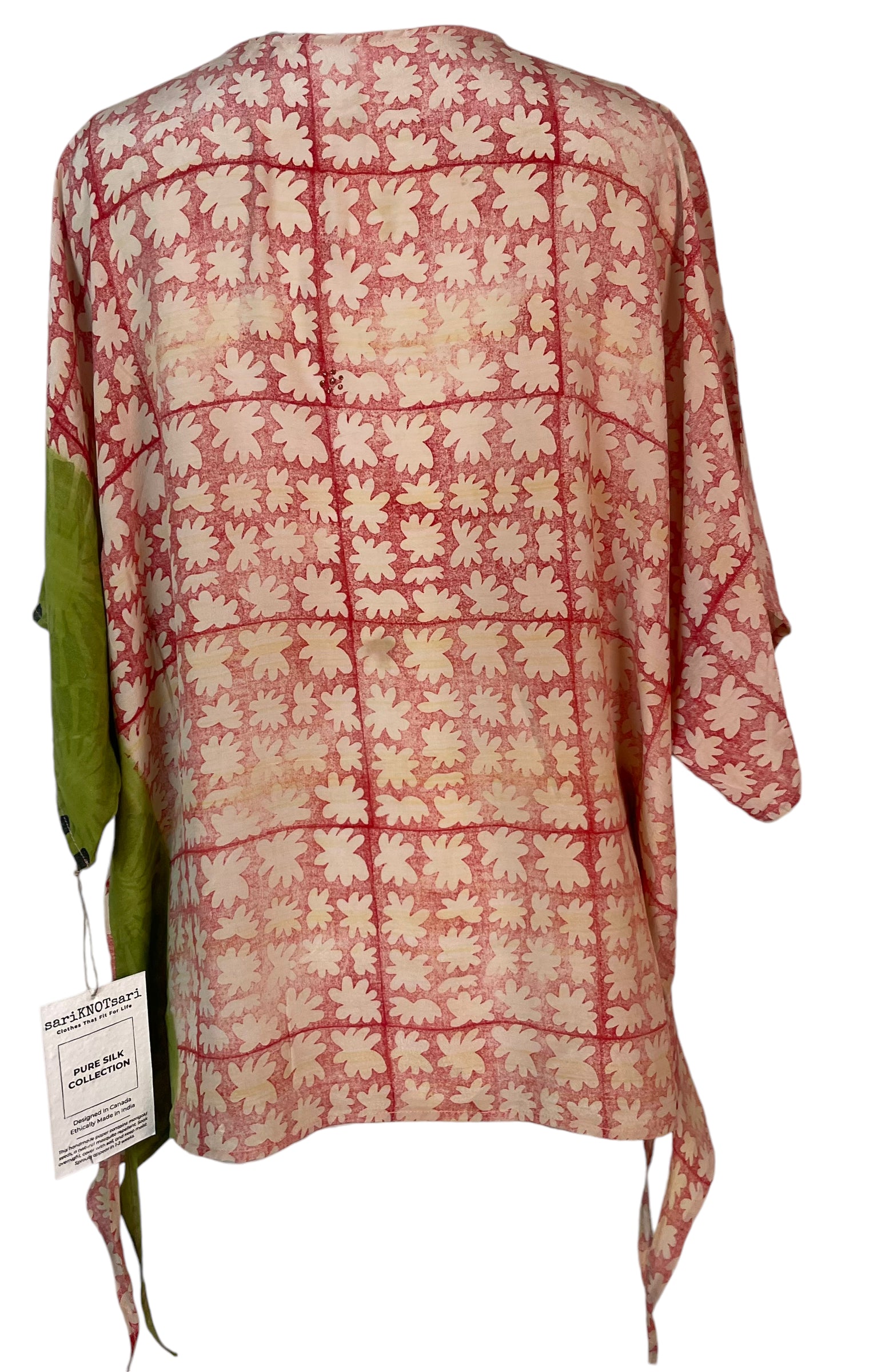 PRC5851  Wabi Sabi Pure Silk Long Tunic with Side Ties