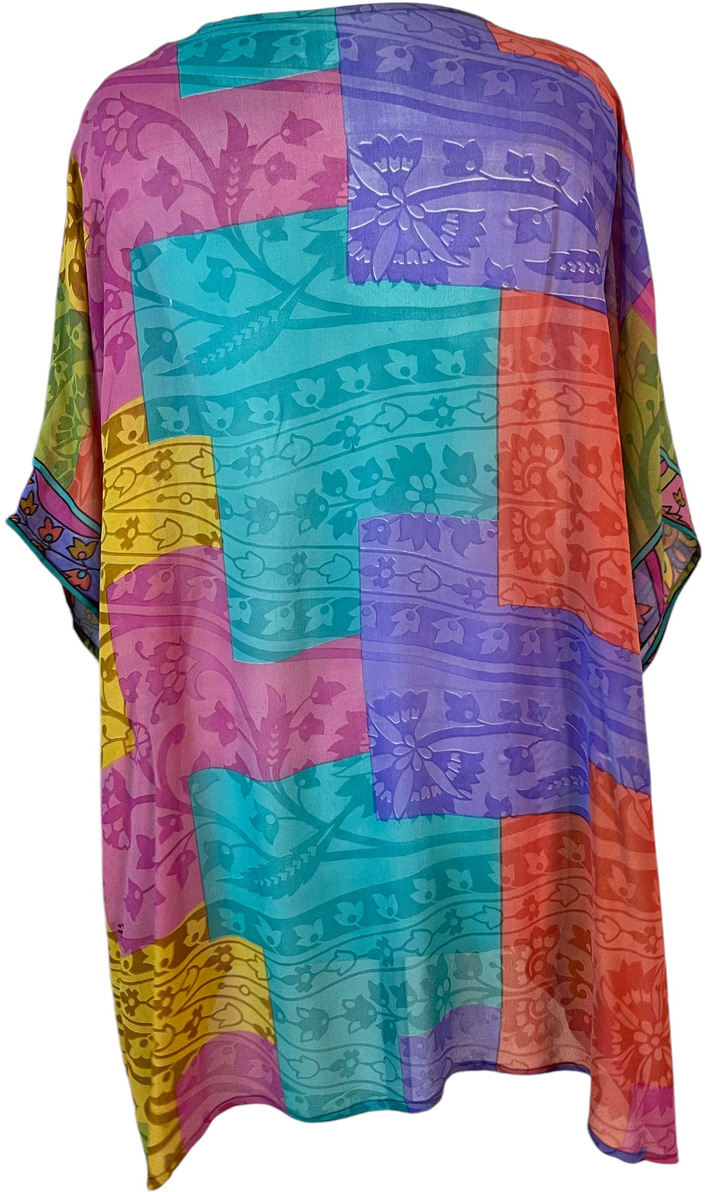 PRG5795 Sheer Wabi Sabi Pure Silk Short Kaftan Tunic