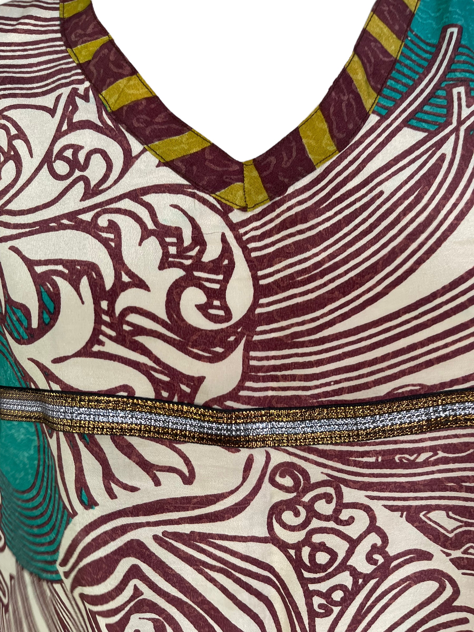 PRC6109 Wabi Sabi Pure Silk Short Kaftan Tunic without Slits