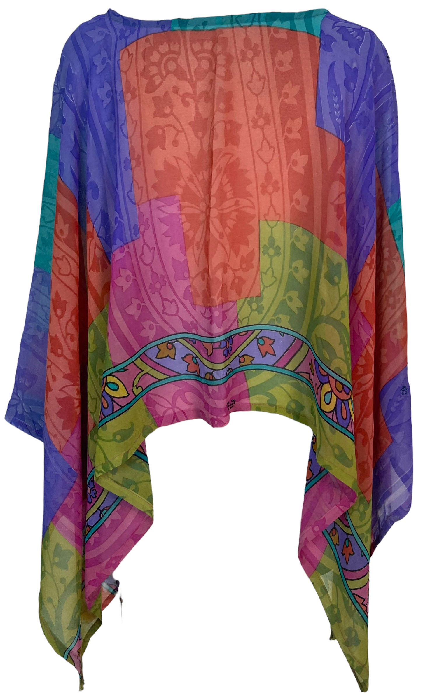 PRG5795 Sheer Wabi Sabi Pure Silk Capelet Poncho