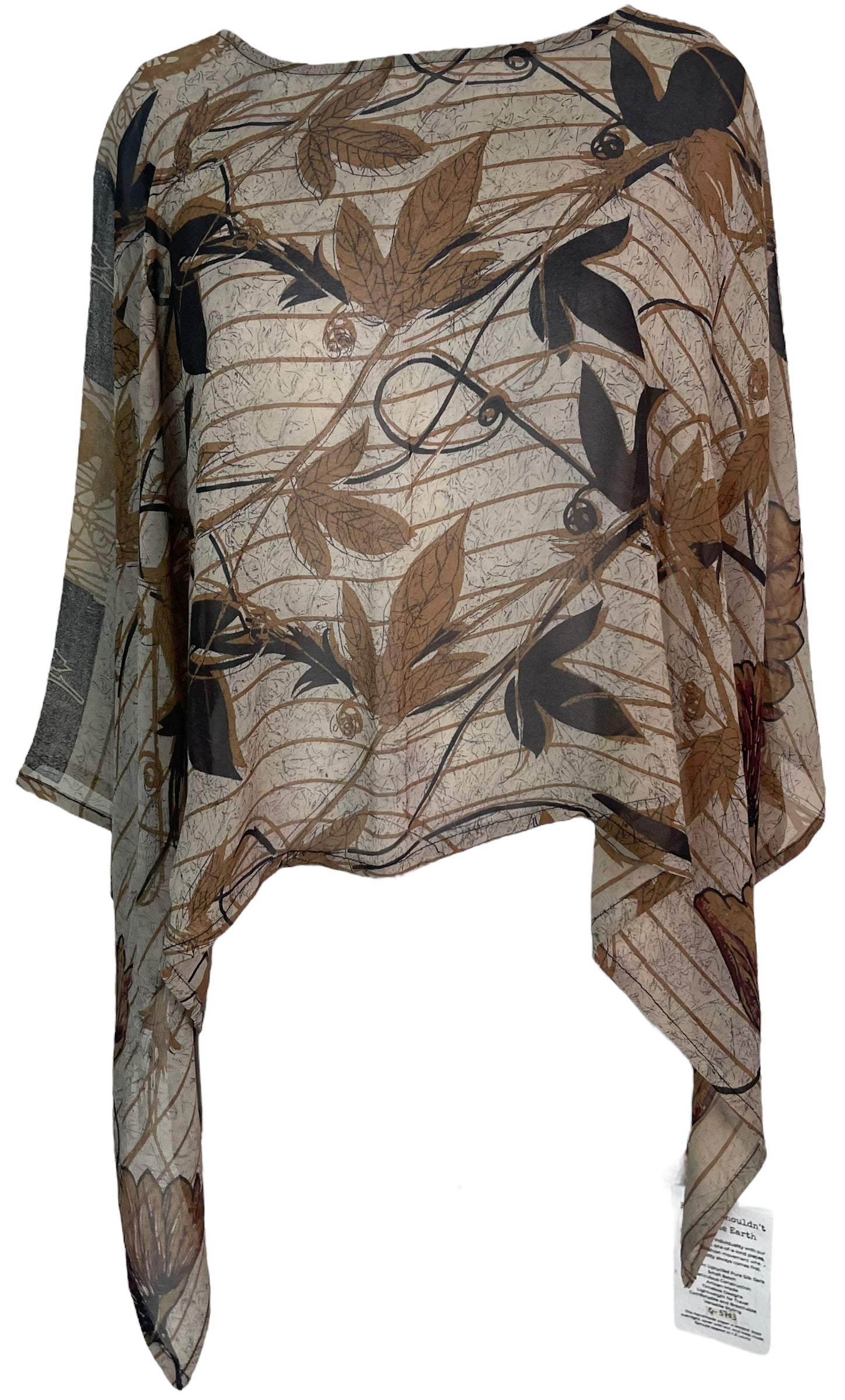 PRG5703 Sheer Avatar Pure Silk Capelet Poncho