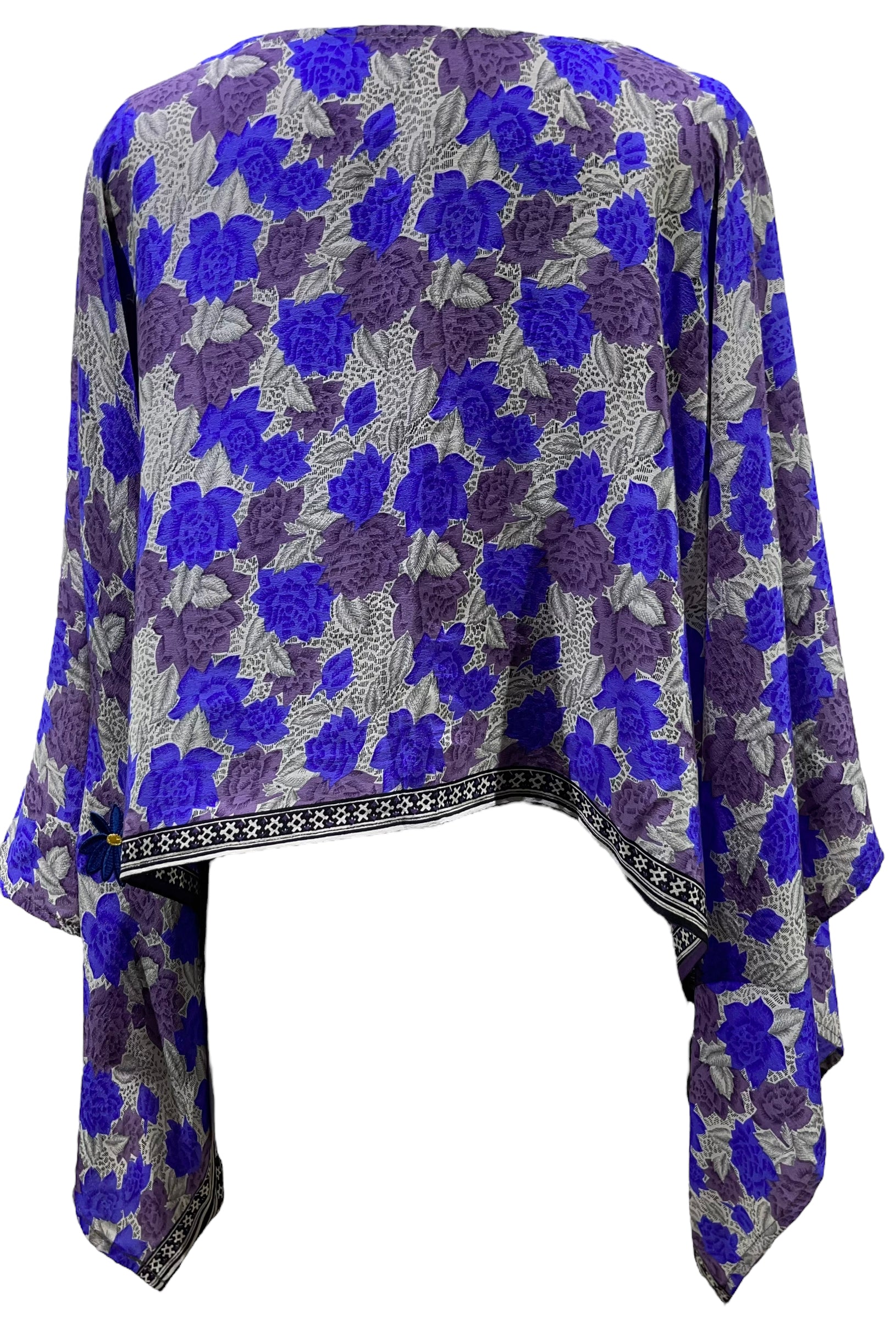 PRC5421 Avatar Pure Silk Kimono-Sleeved Top