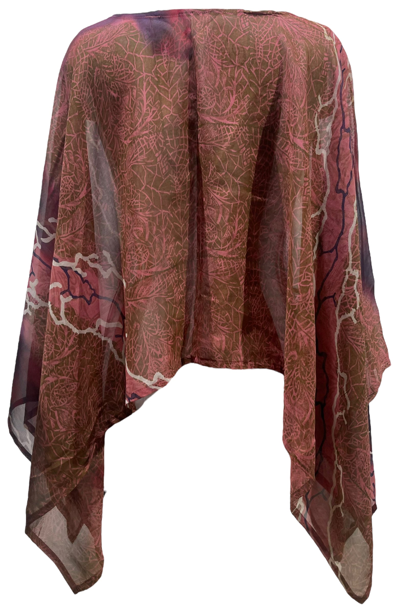 PRG5553 Sheer Avatar Pure Silk Capelet Poncho