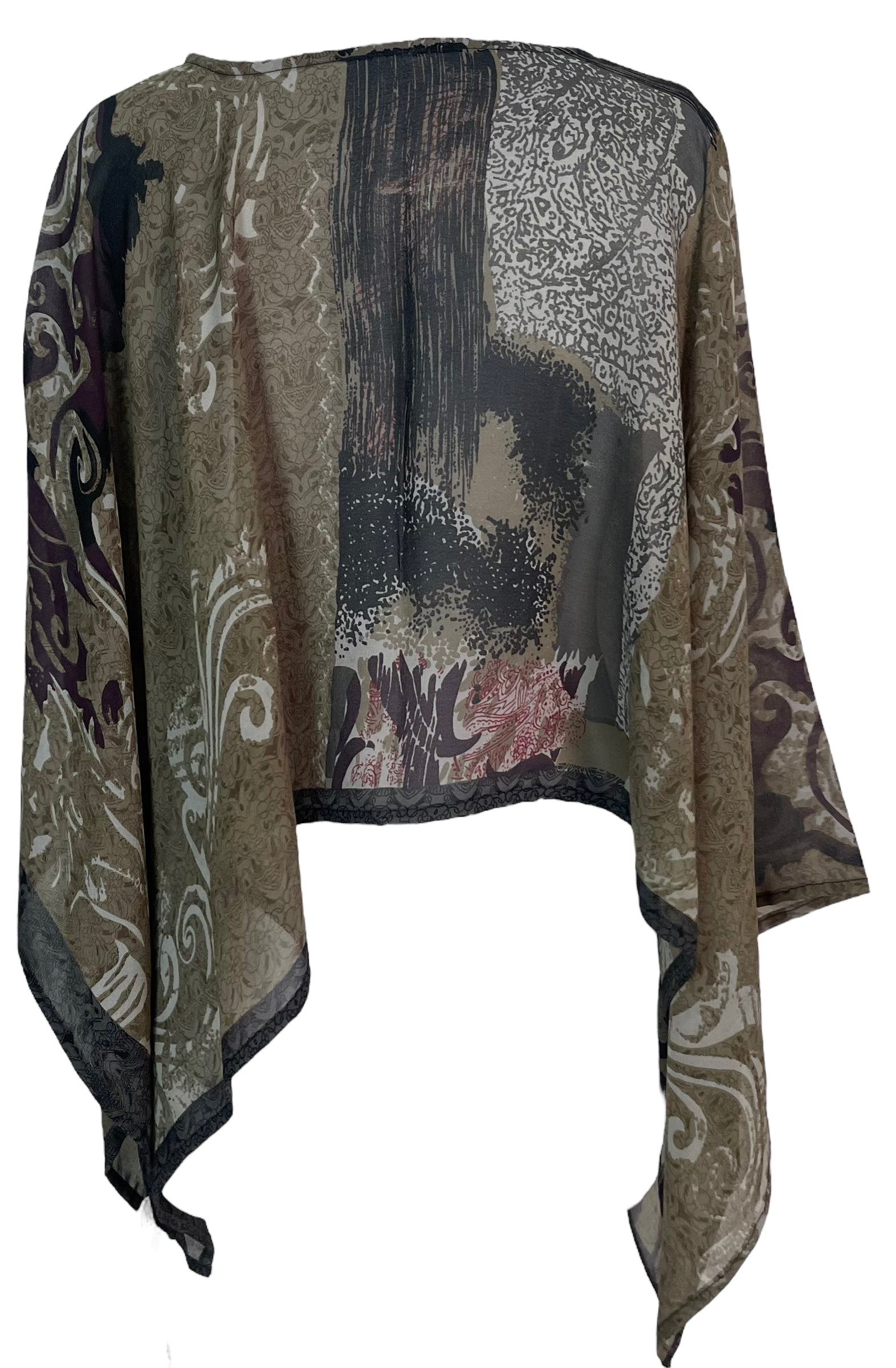 PRG5790 Sheer Avatar Pure Silk Capelet Poncho