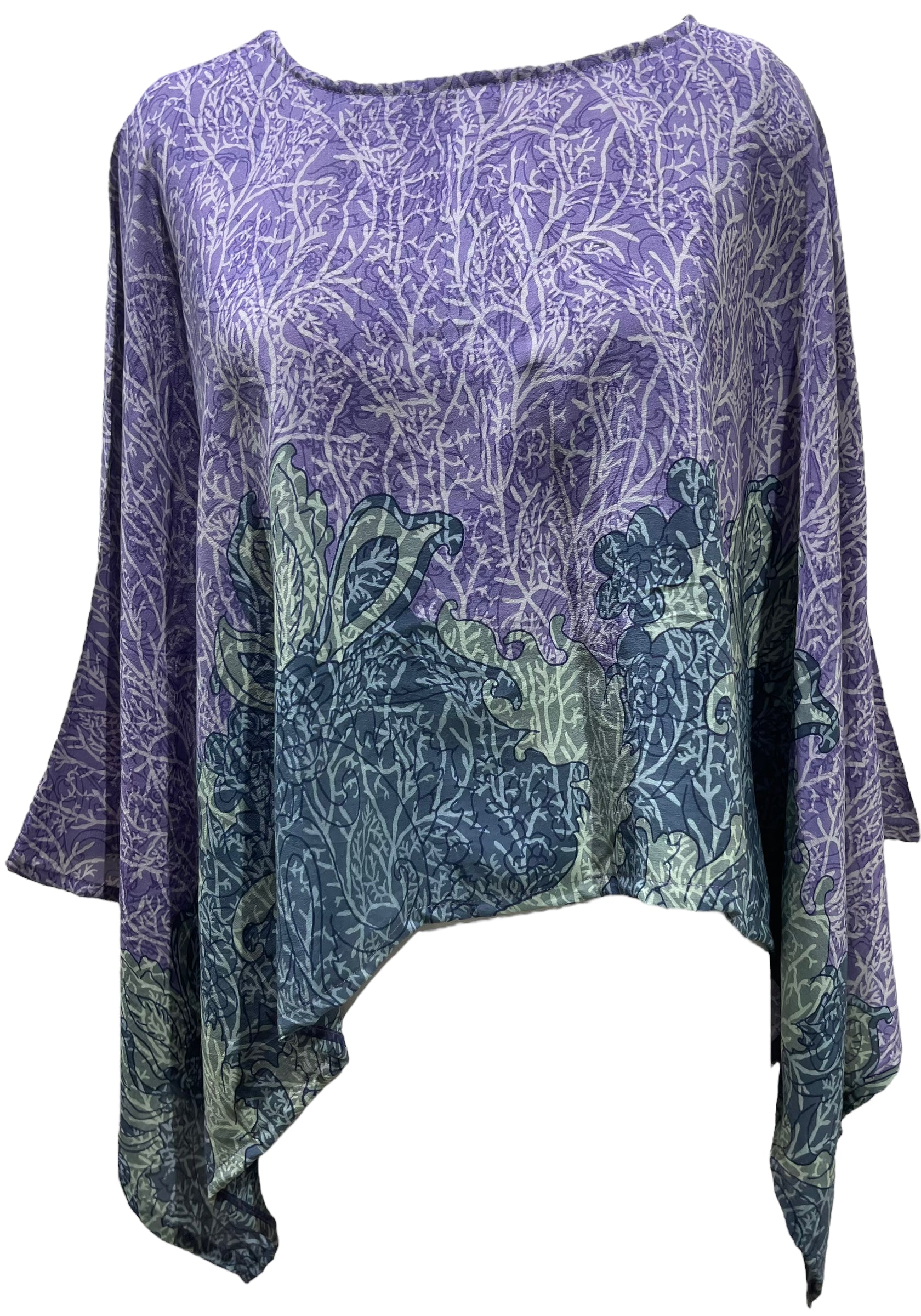 PRC5621 Avatar Pure Silk Capelet Poncho