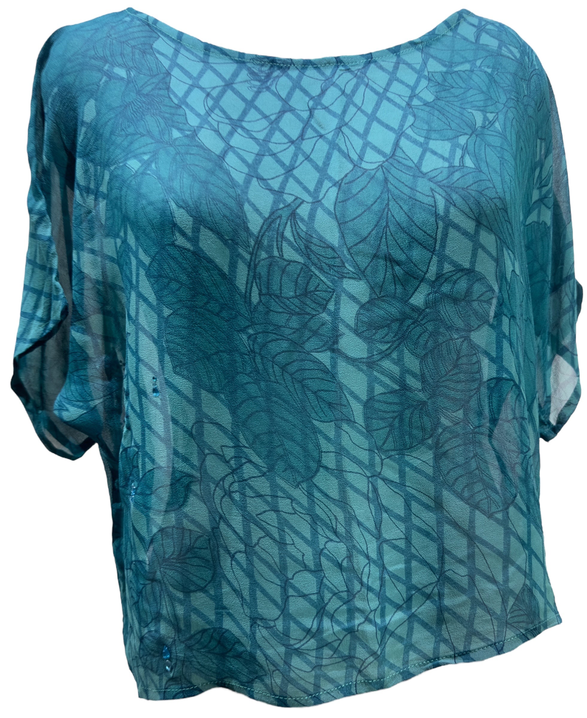 PRG4615 Sheer Wabi Sabi Pure Silk Boxy Top