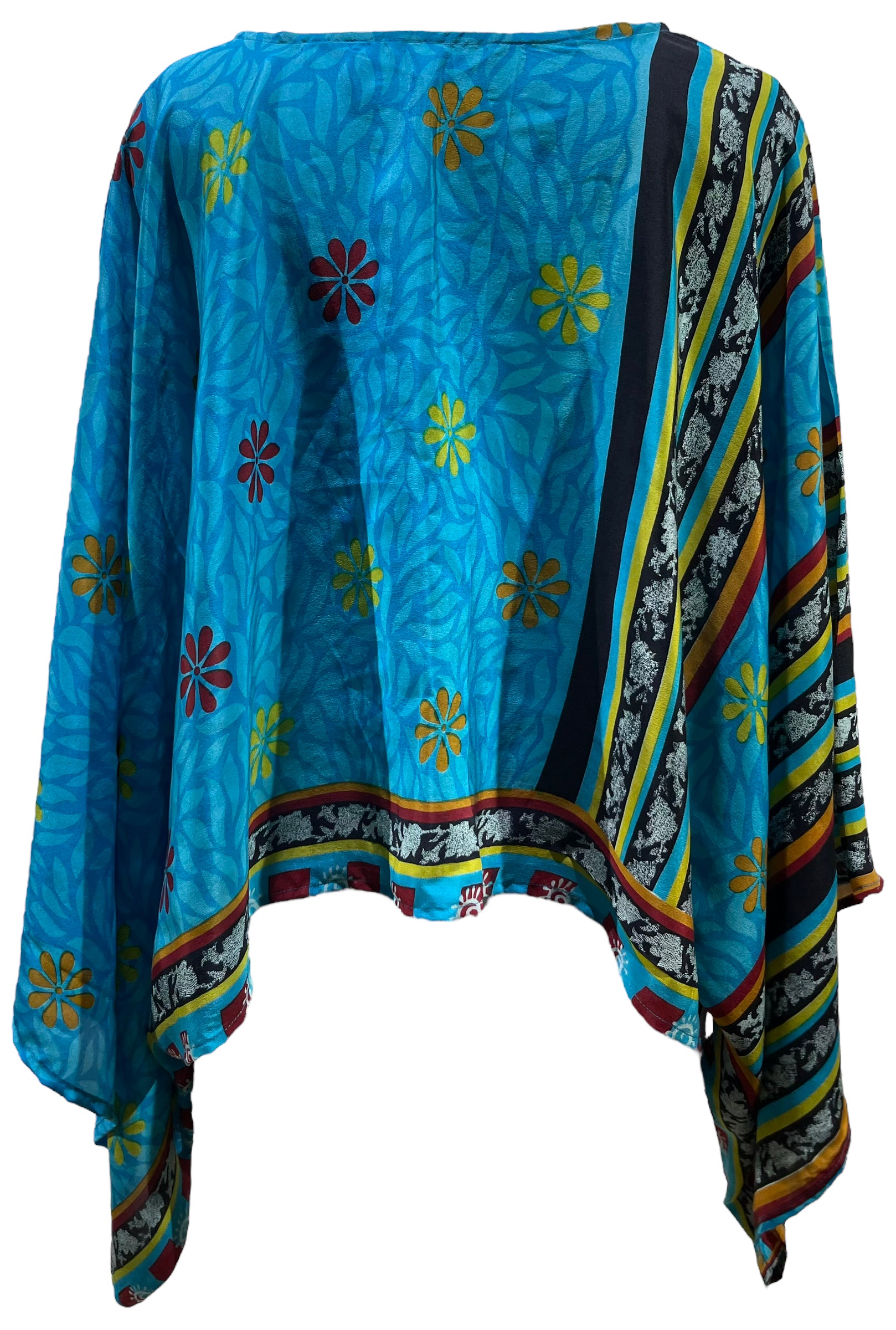 PRC5407  Wabi Sabi Pure Silk Kimono-Sleeved Top