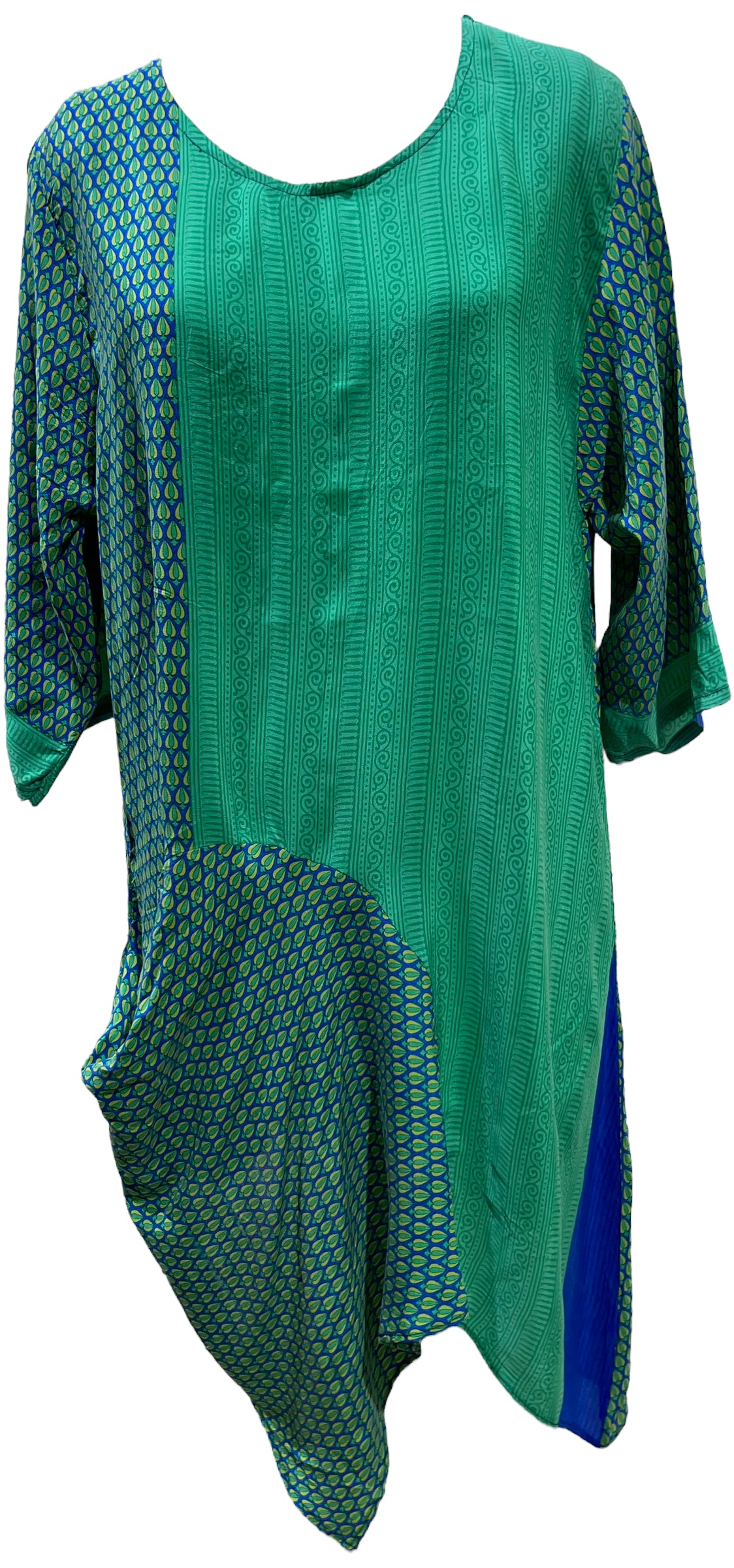 PRC5491 Avatar Pure Silk Self Pocket Tunic Dress