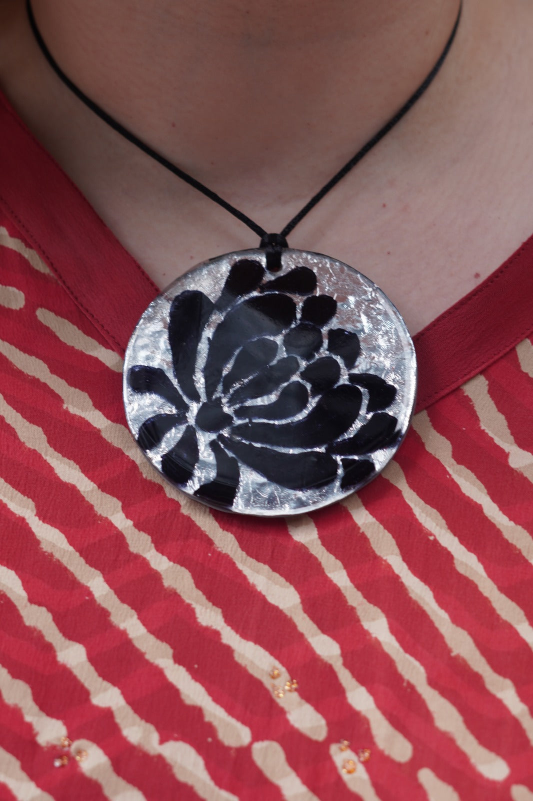 Black Chrysanthemum  Pendant