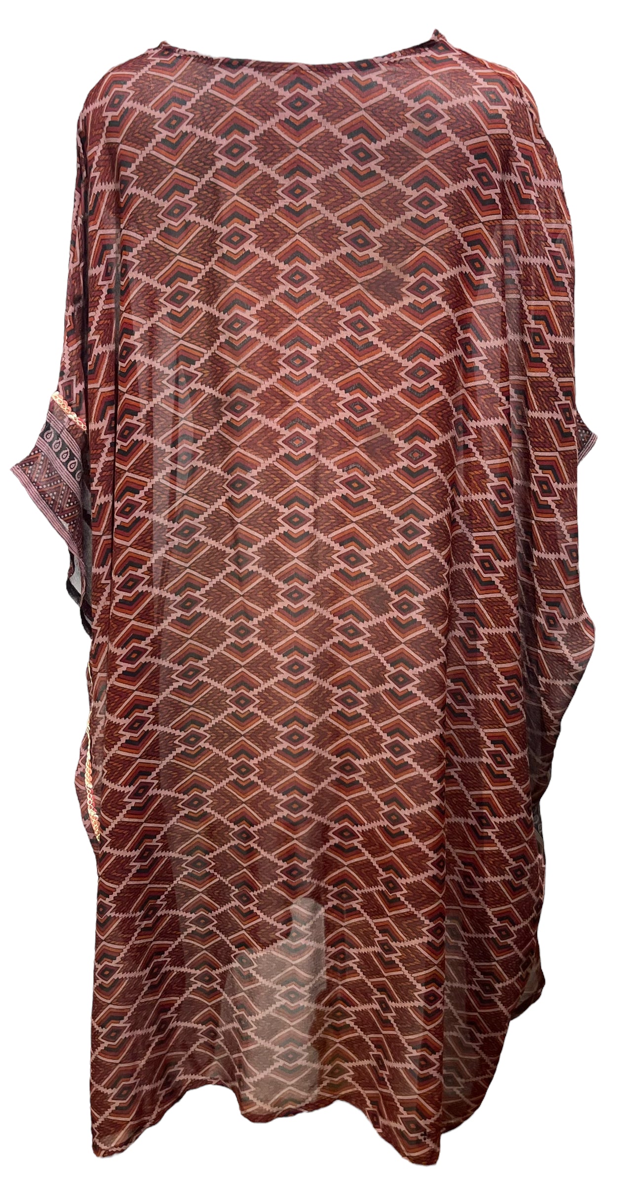 PRG5086 Sheer Avatar Pure Silk Midi Length Kaftan