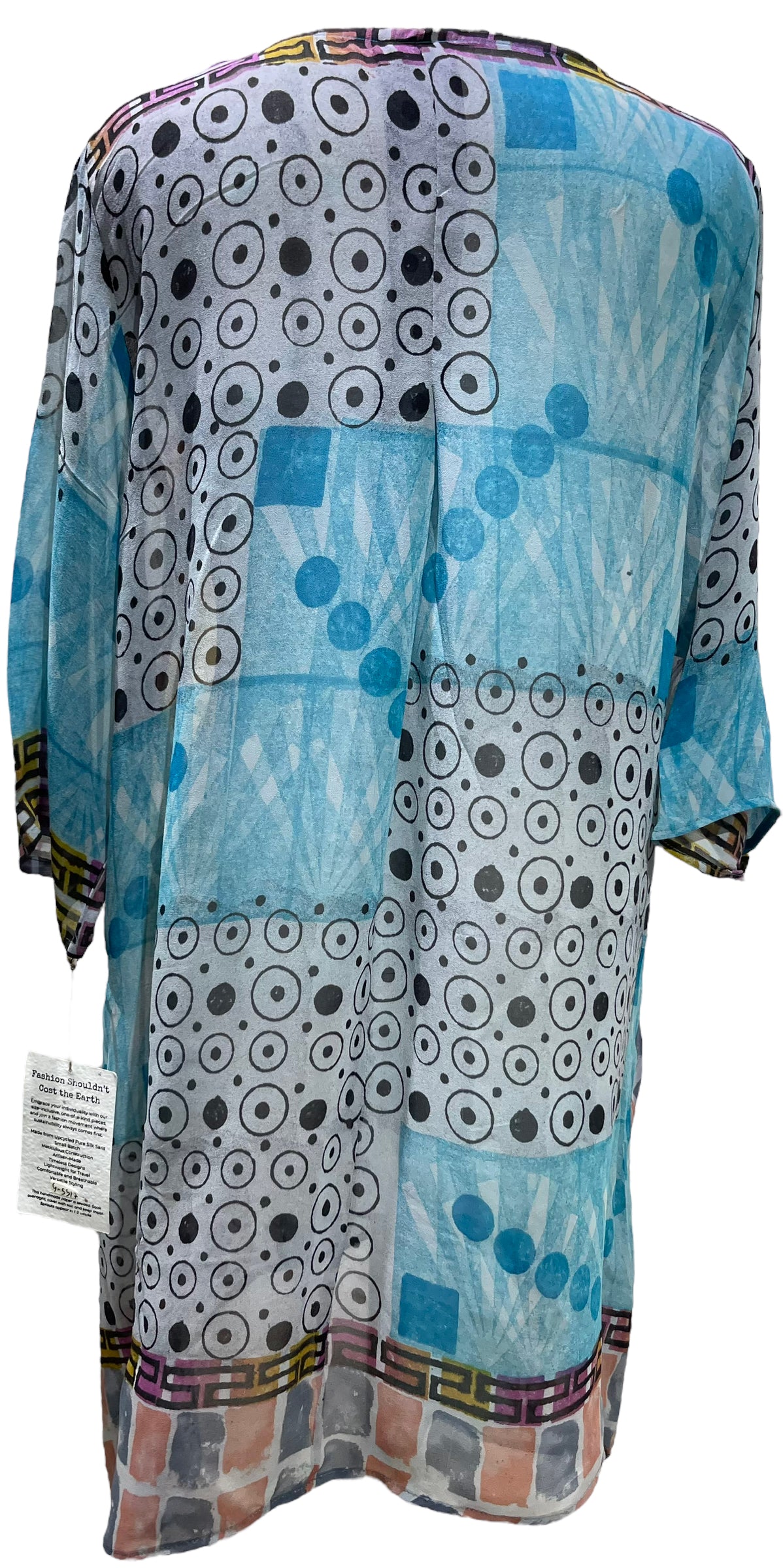 PRG5517 Sheer Avatar Pure Silk Self Pocket Tunic Dress