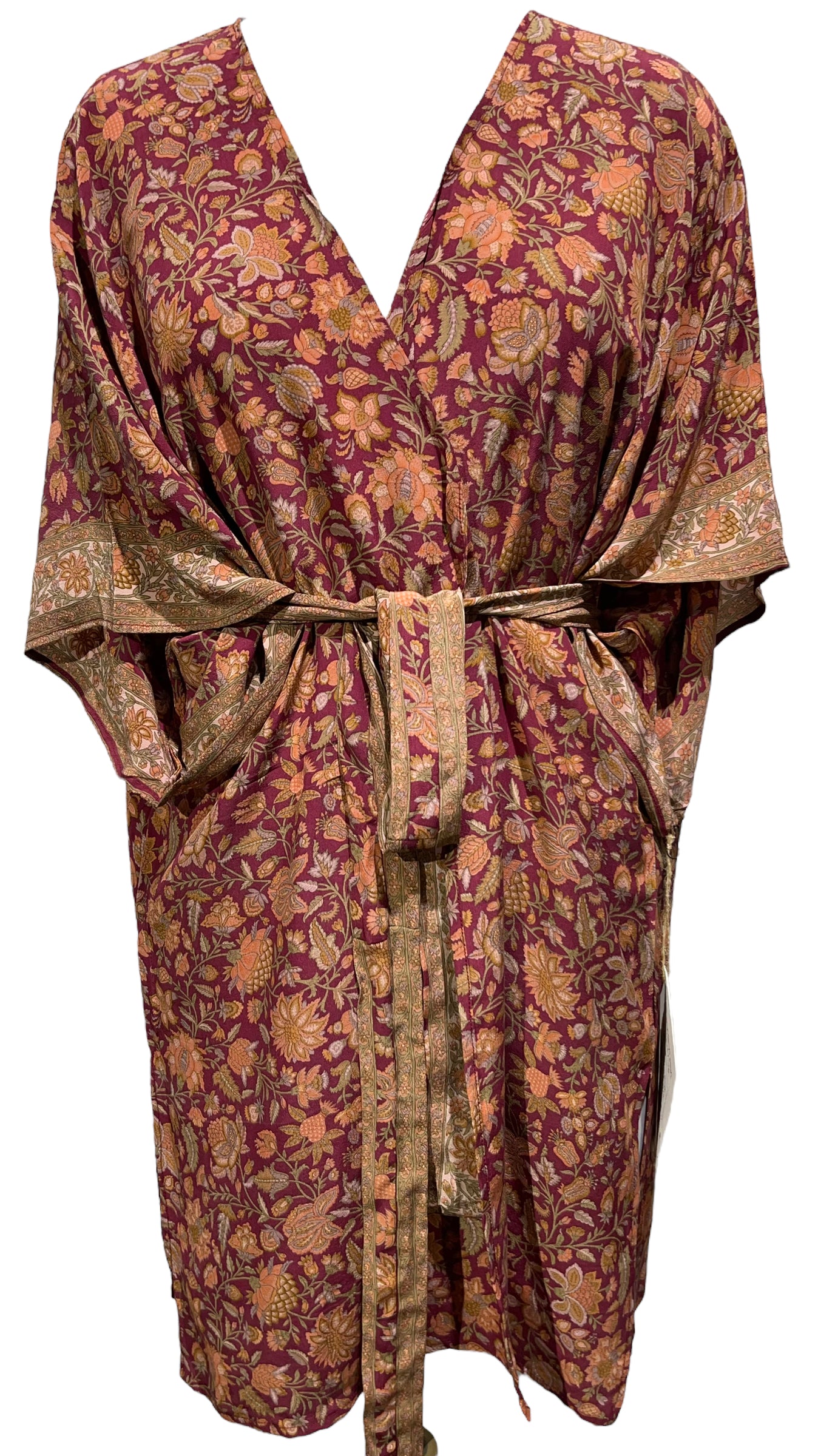 PRC3673 Avatar Pure Silk Kimono-Sleeved Jacket with Belt