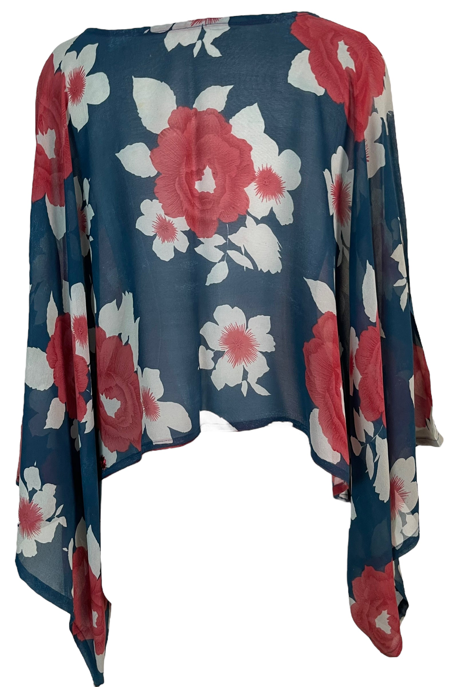 PRG5784 Sheer Wabi Sabi Pure Silk Kimono-Sleeved Top