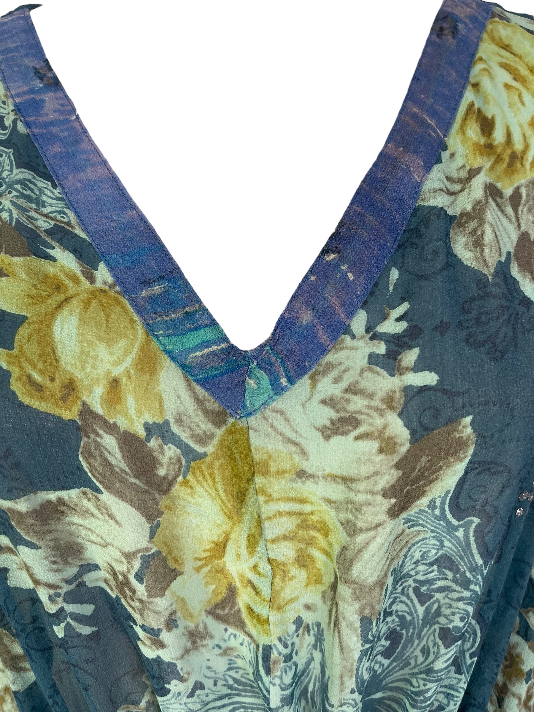 PRG7200 Sheer Wabi Sabi Pure Silk Maxi Kaftan