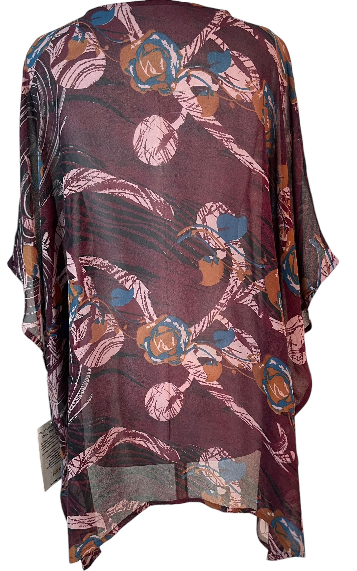 PRG5628 Sheer Avatar Pure Silk Short Kaftan Tunic