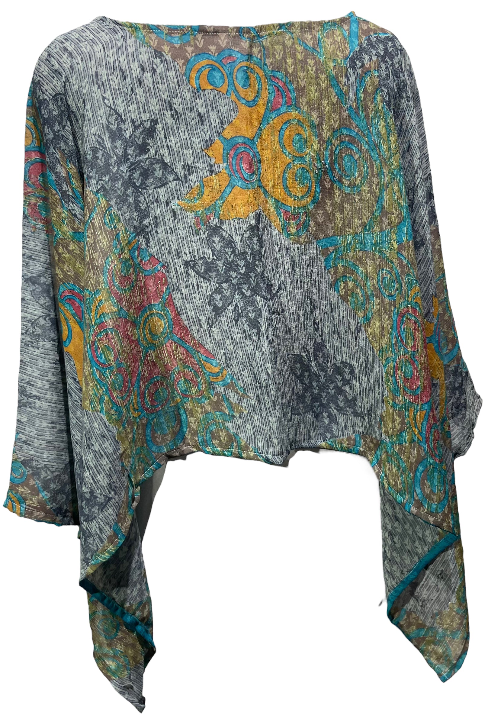 PRG4857 Sheer Avatar Pure Silk Capelet Poncho