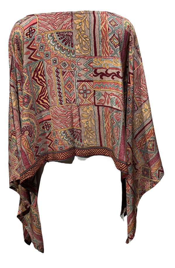PRC4114 Nirvana Pure Silk Capelet Poncho