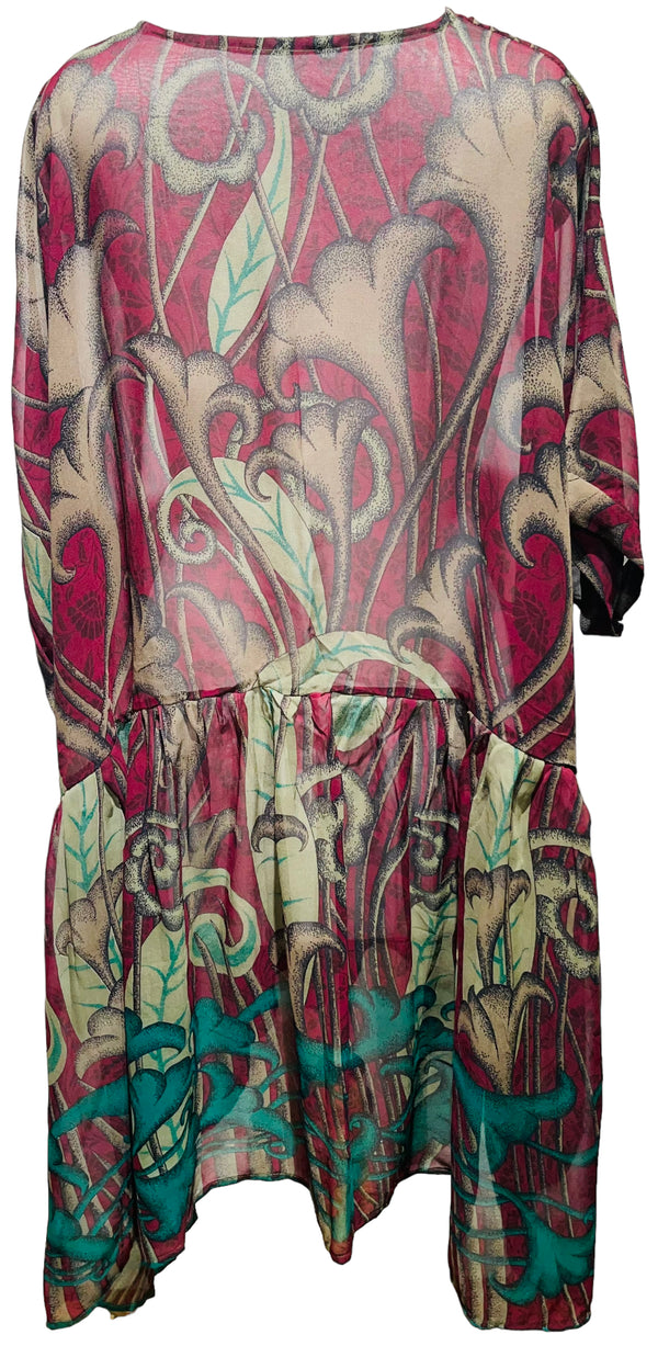 PRG3617 Sheer Avatar Pure Silk Boxy Babydoll Dress