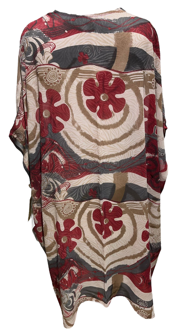 PRG3552 Sheer Avatar Pure Silk Midi Length Kaftan
