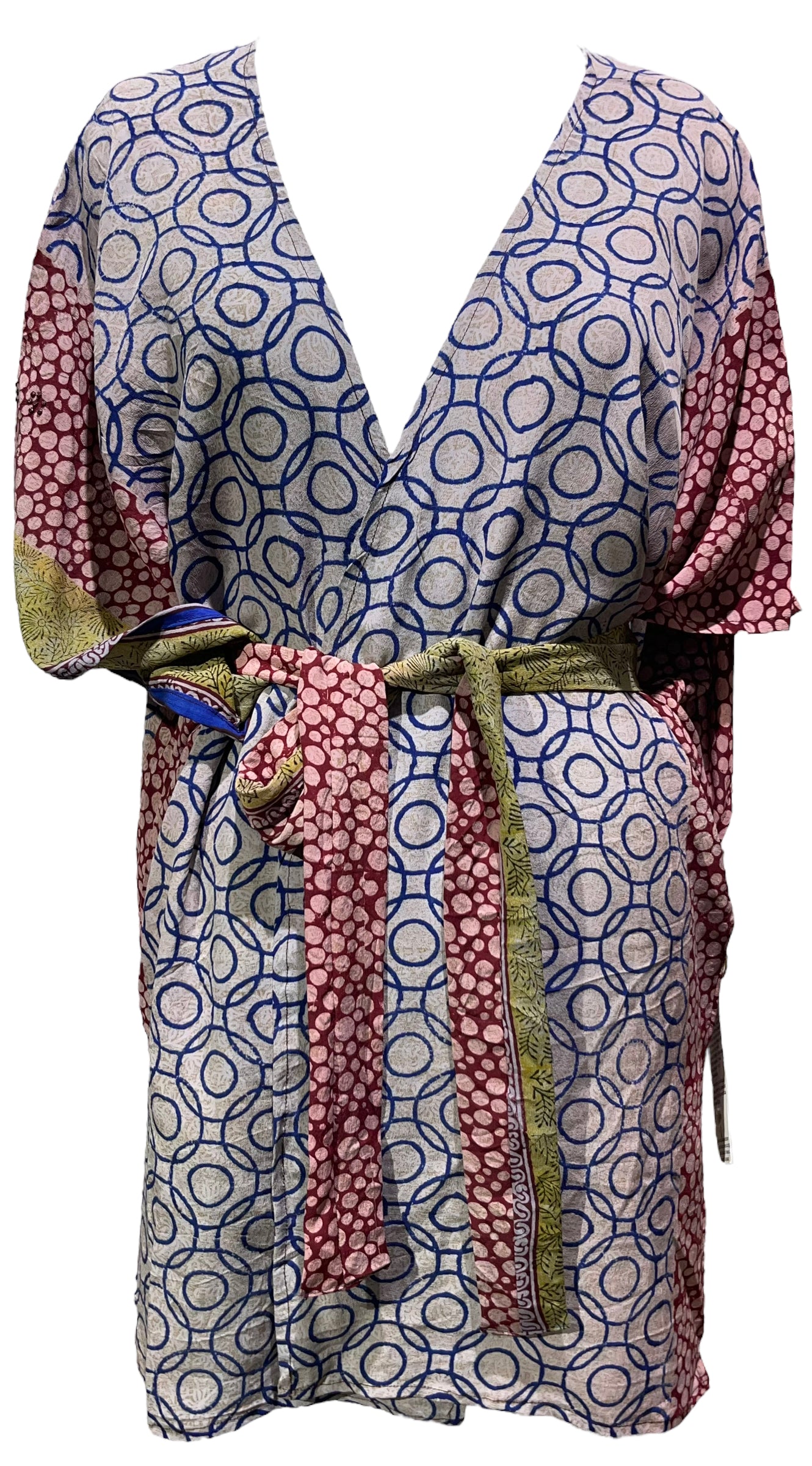 PRC4890 Avatar Pure Silk Kimono-Sleeved Jacket with Belt