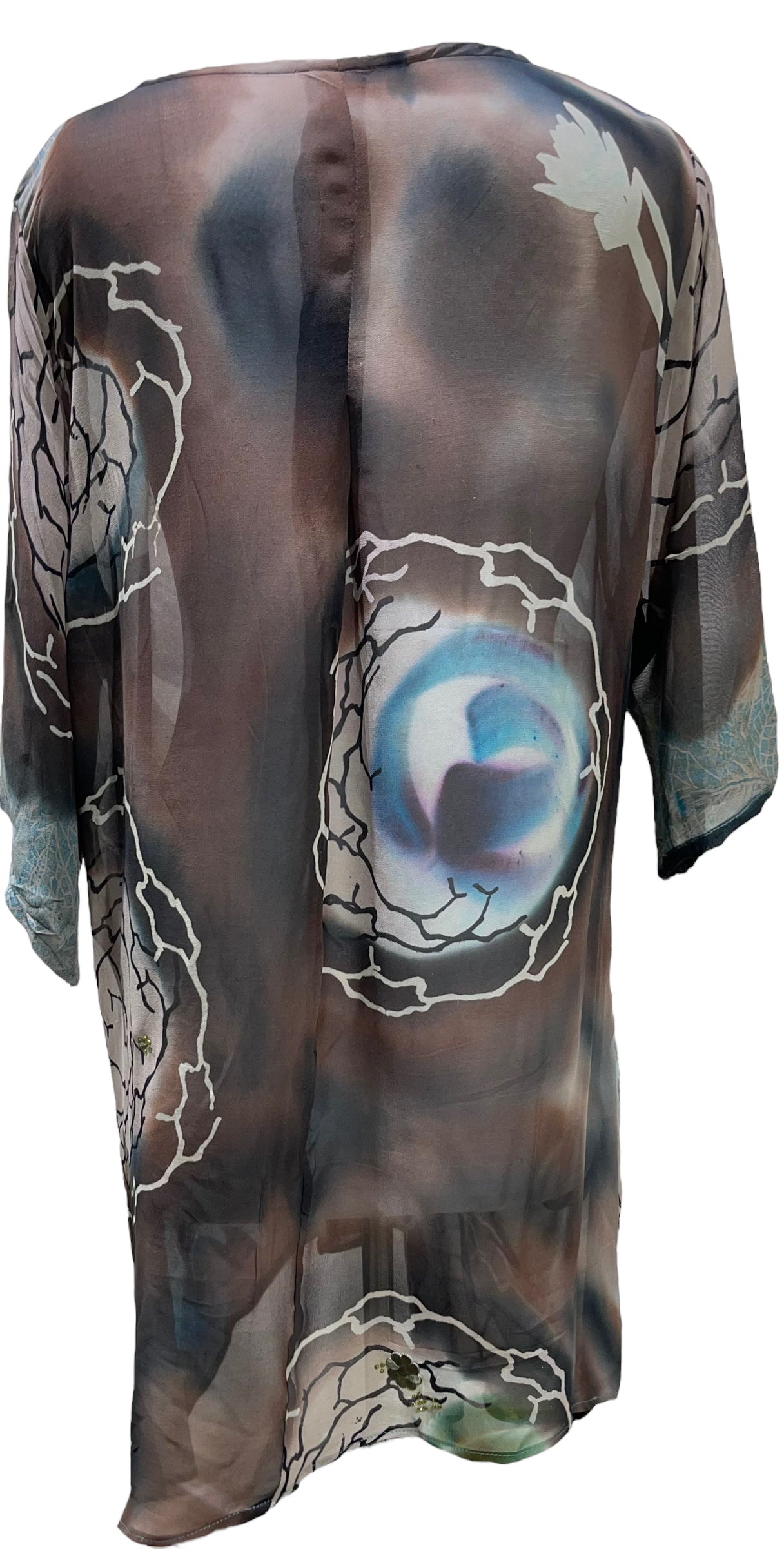 PRG5507 Sheer Avatar Pure Silk Self Pocket Tunic Dress