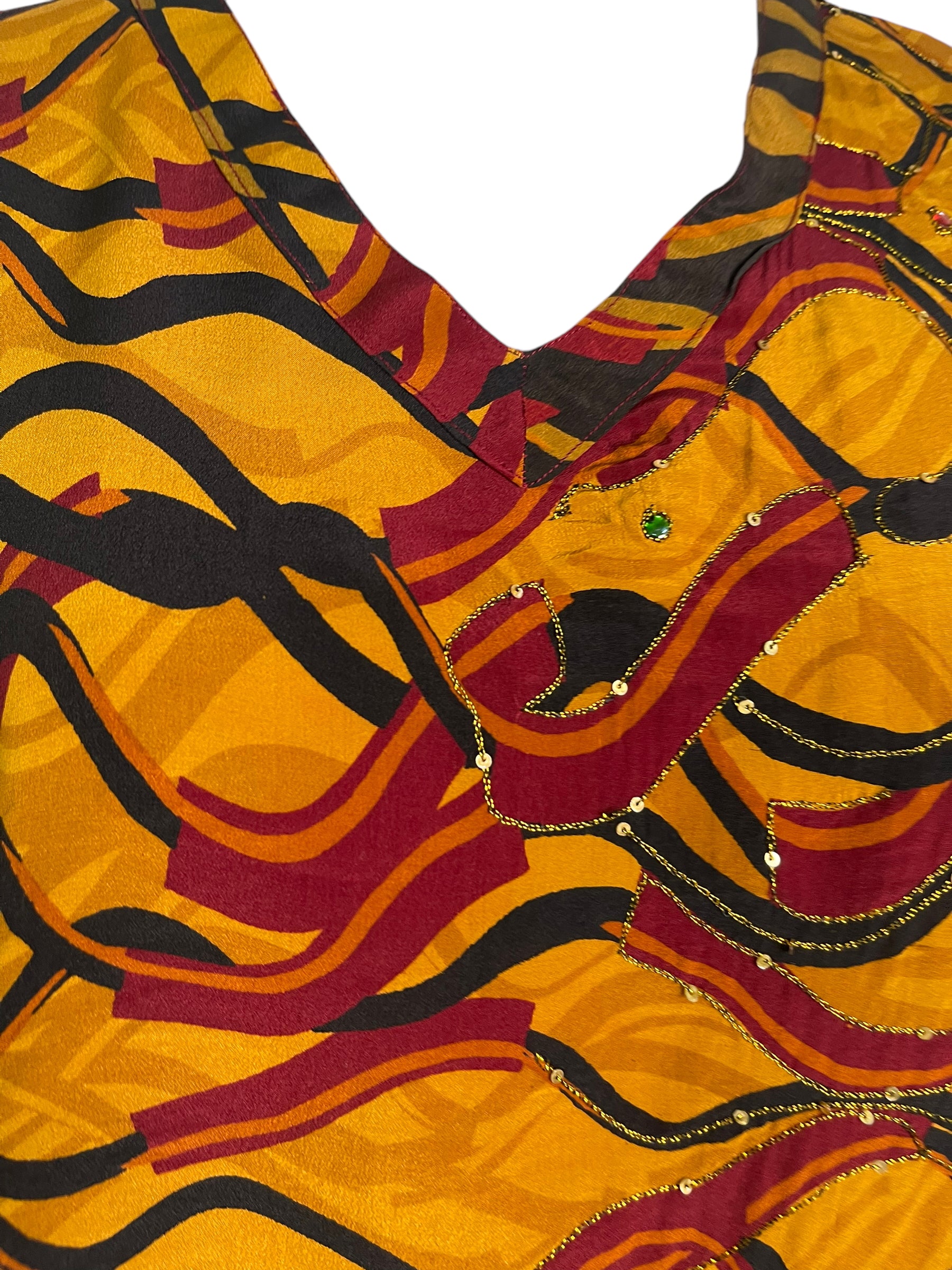 PRC6461 Avatar Pure Silk Long Tunic with Side Ties