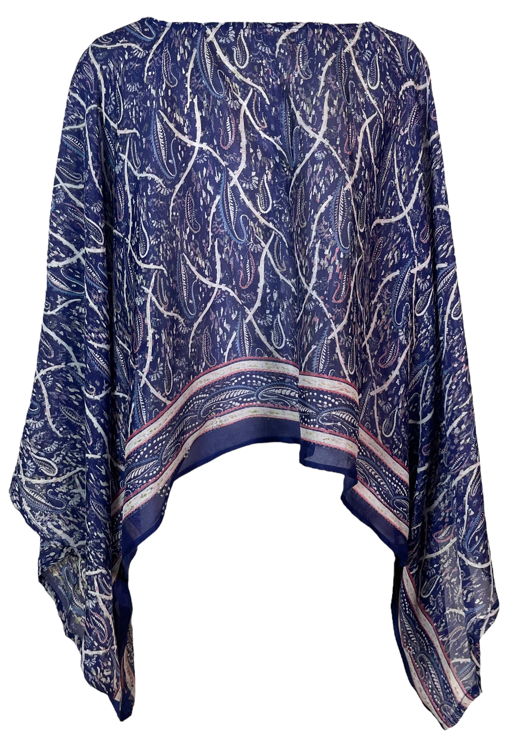 PRC5926 Avatar Pure Silk Kimono-Sleeved Top